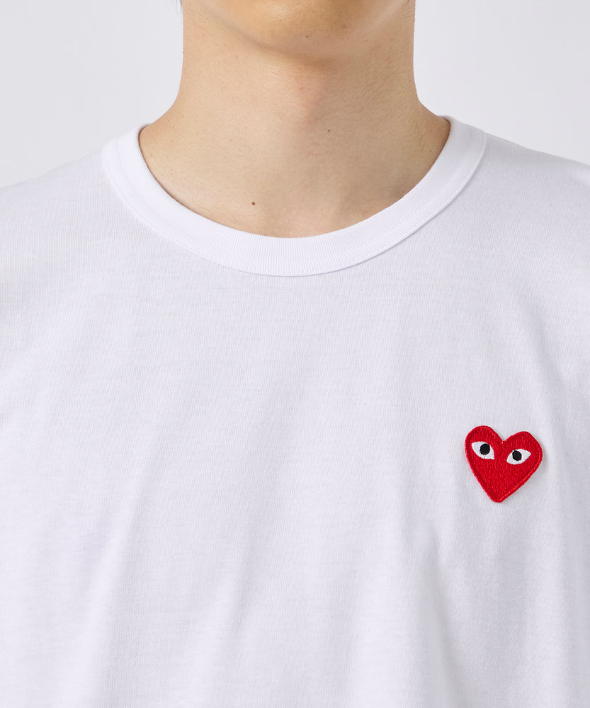 AX-T118-051 L/S T-SHIRT RED EMBLEMRED HEART PLAY COMME des GARCONS