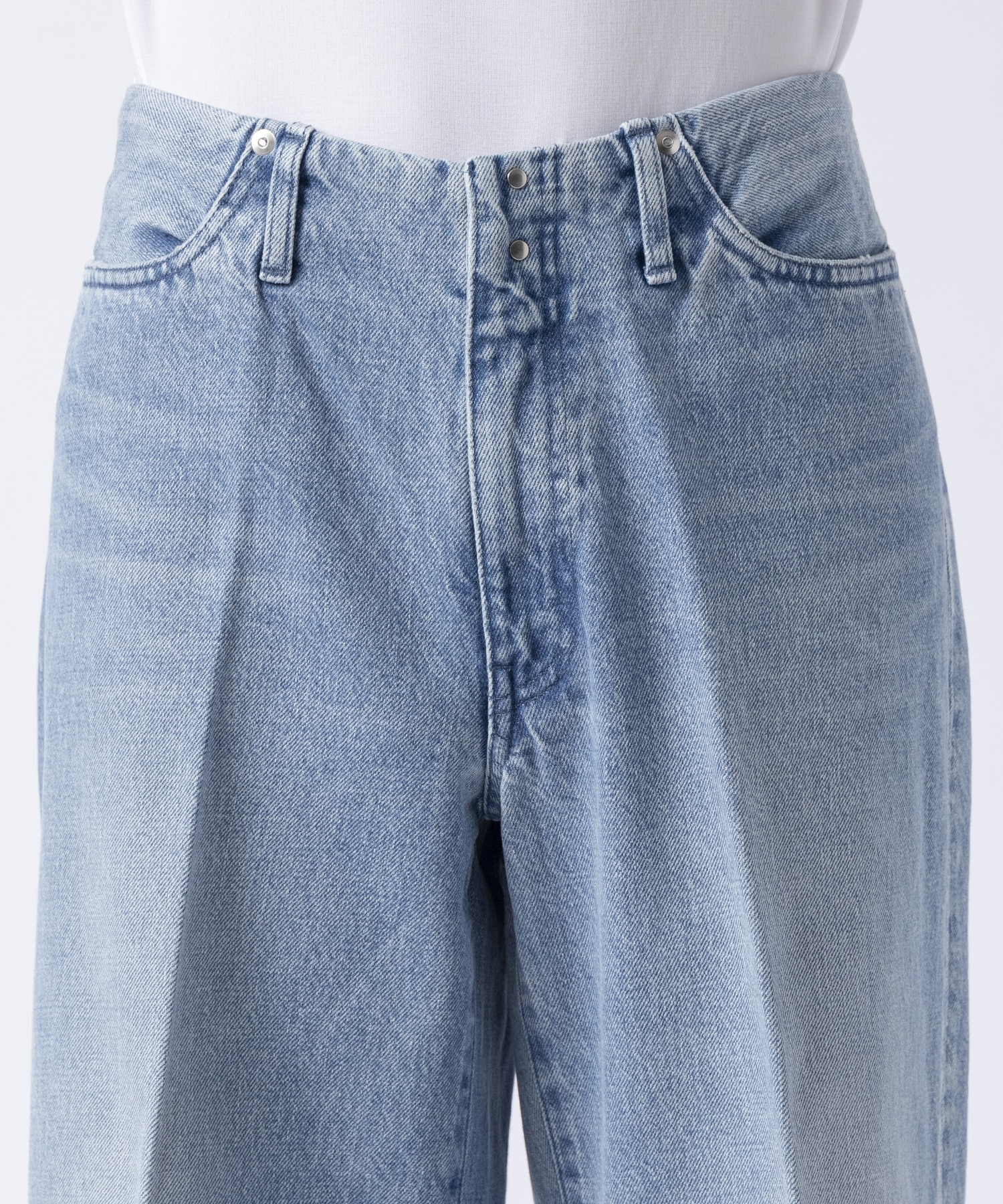 WIDE JEAN TROUSERS ASH BLEACH TANAKA