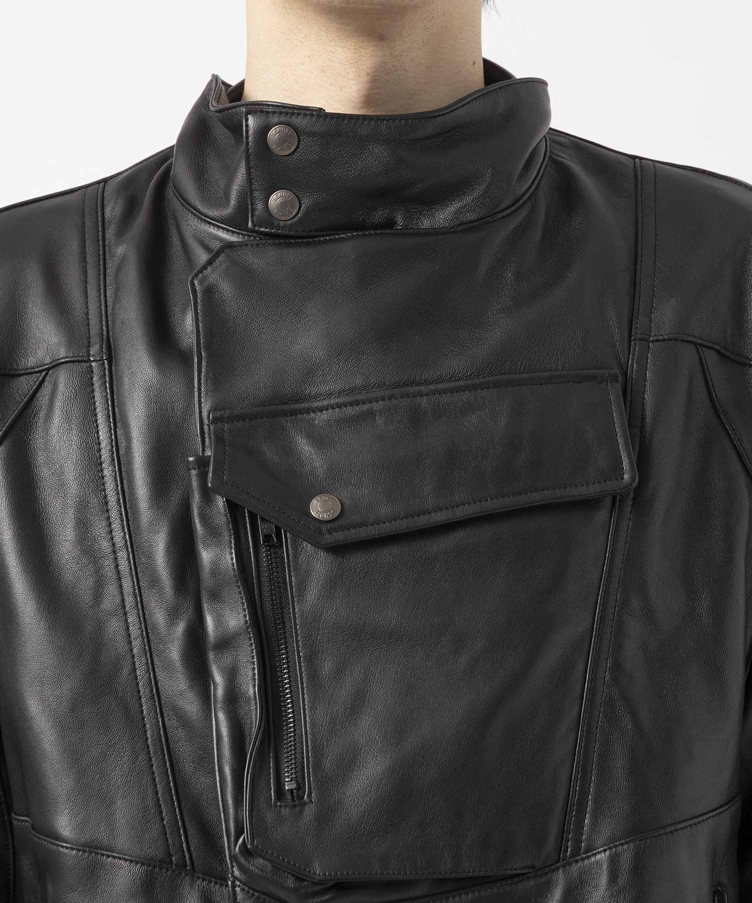 ×Schott SHEEP LEATHER RIDERS JACKET White Mountaineering