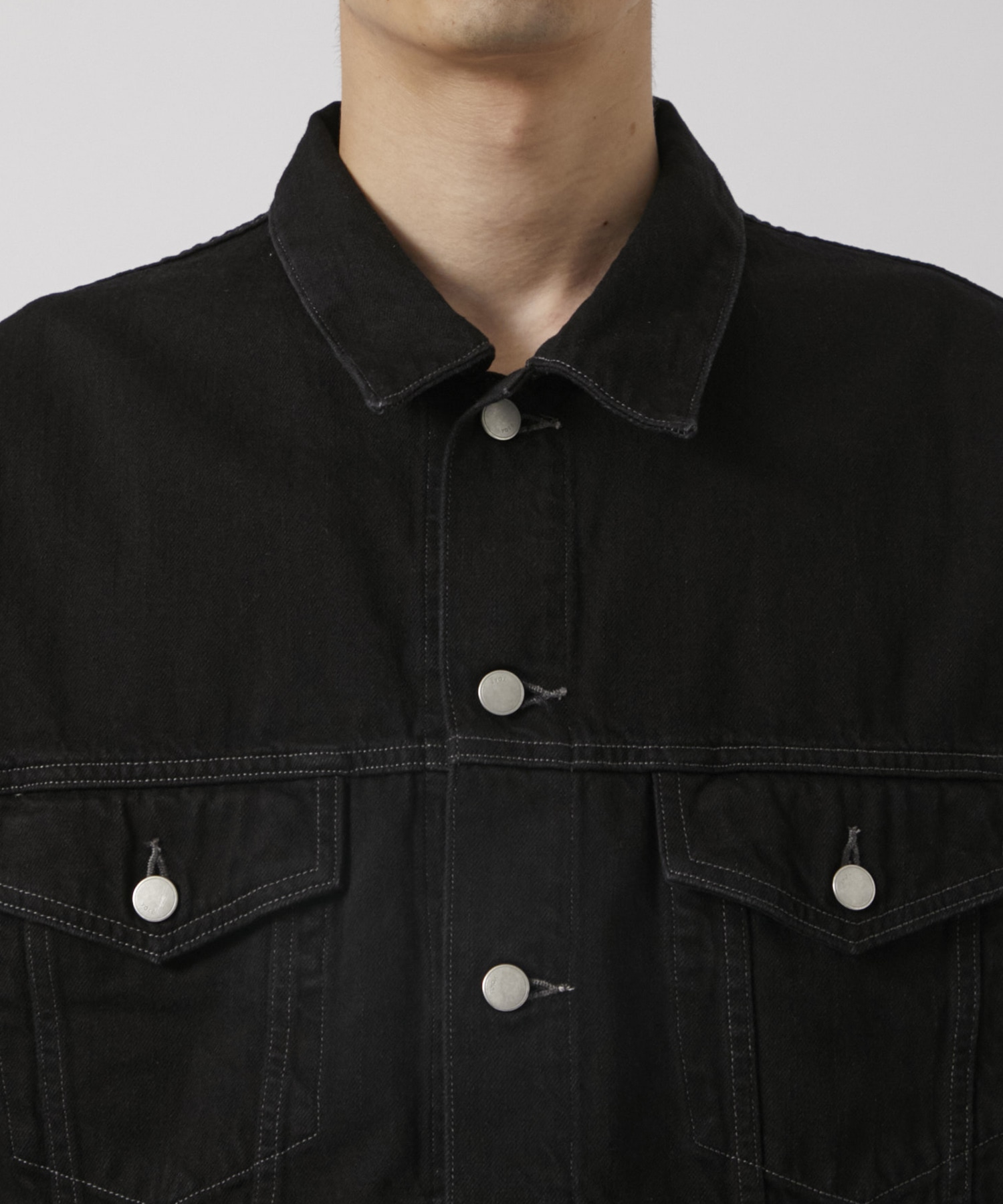 LASER PROCESSED DENIM TRUCKER JACKET YOKE