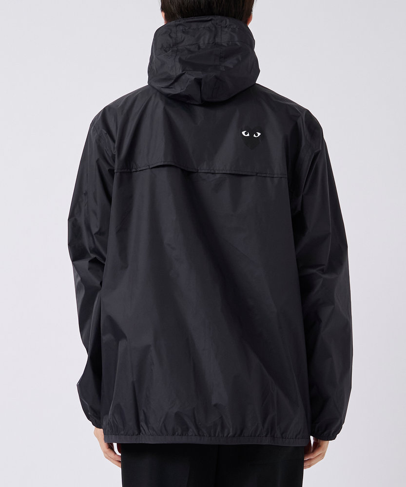 AZ-J507-051 K-WAY FULL ZIP JACKET BLACK EMBLEM PLAY COMME des GARCONS