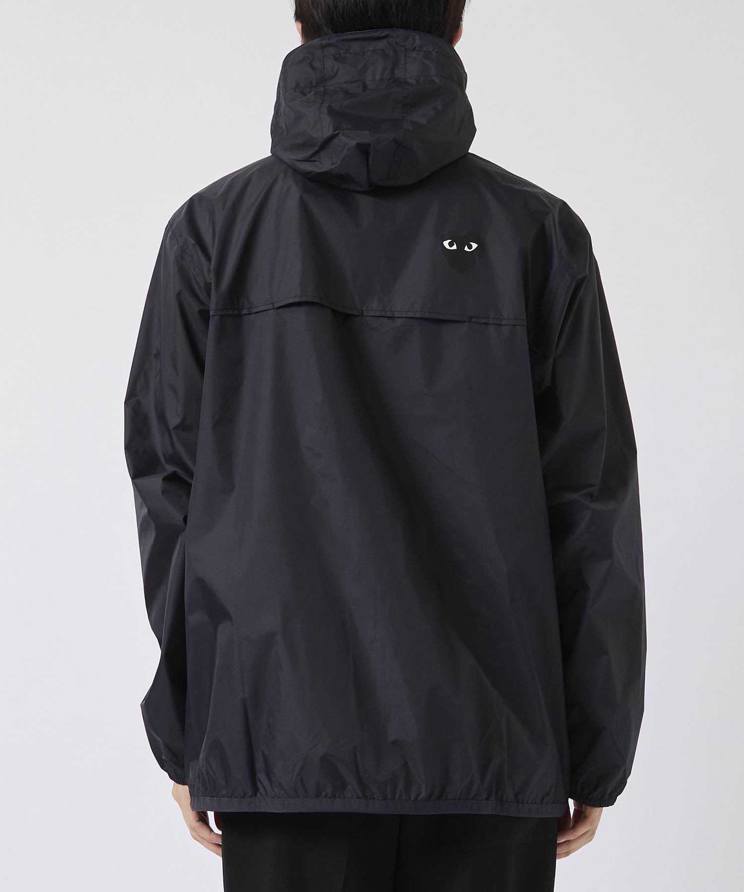 AZ-J507-051 K-WAY FULL ZIP JACKET BLACK EMBLEM PLAY COMME des GARCONS