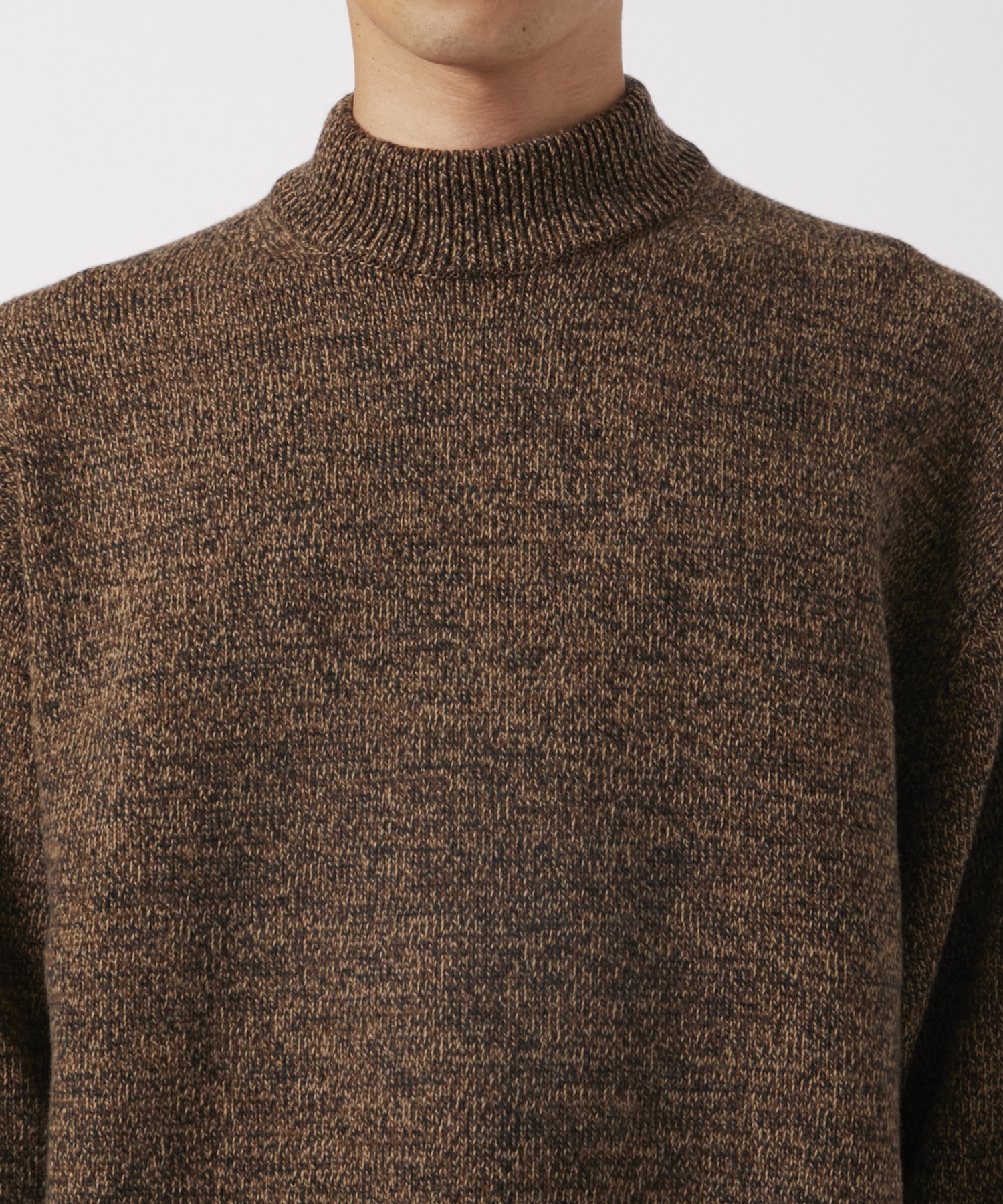 BABY WOOL  MOULINE MOCKNECK SWEATER ATON