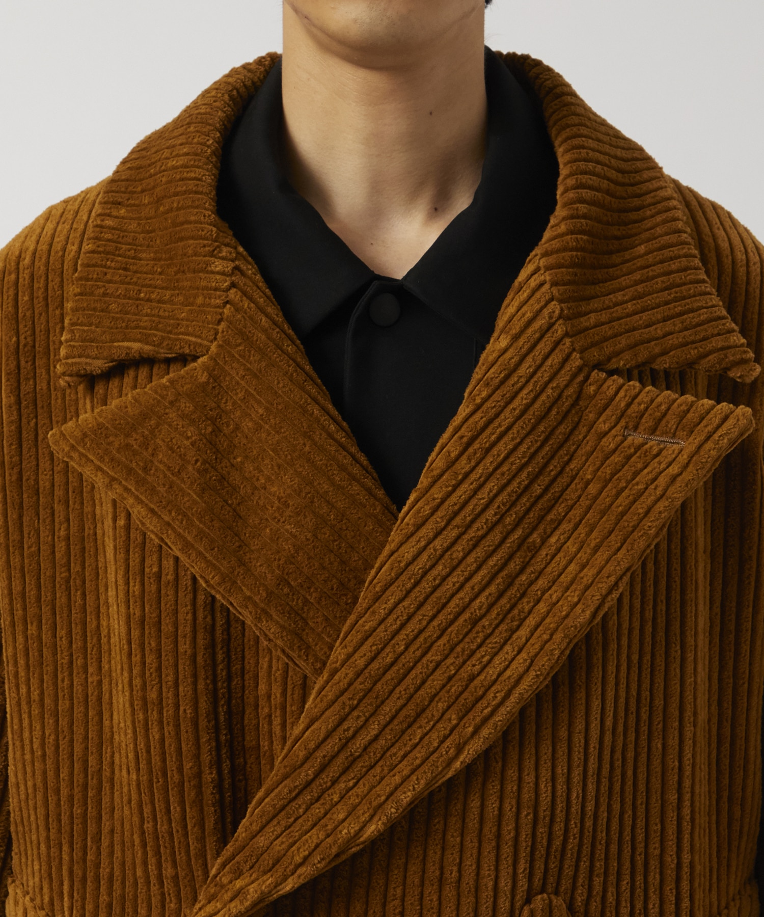 Cotton Corduroy Oversized Peacoat OVERCOAT