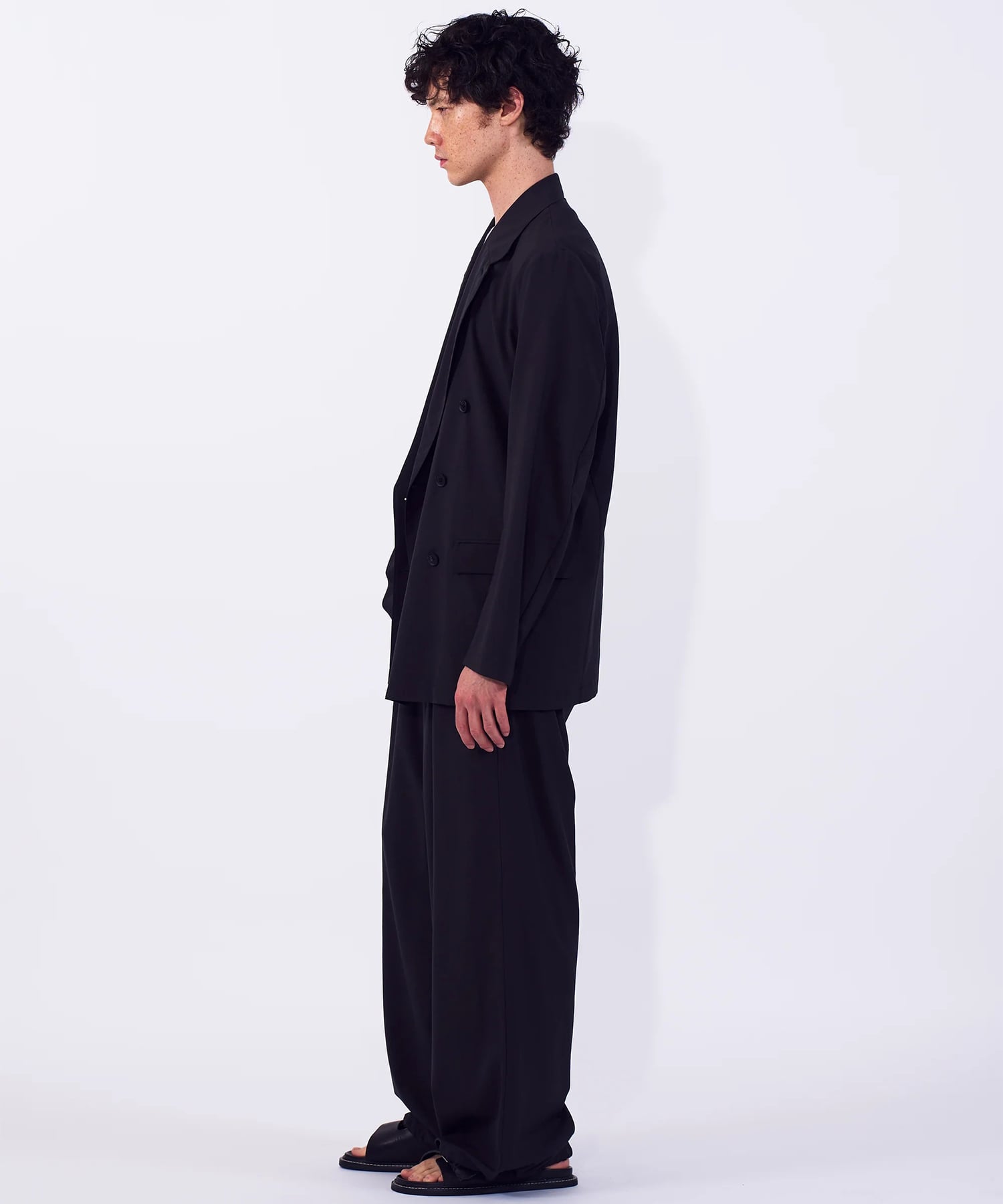 Wool Washer Tropical Double Breasted Jacket | YOKE