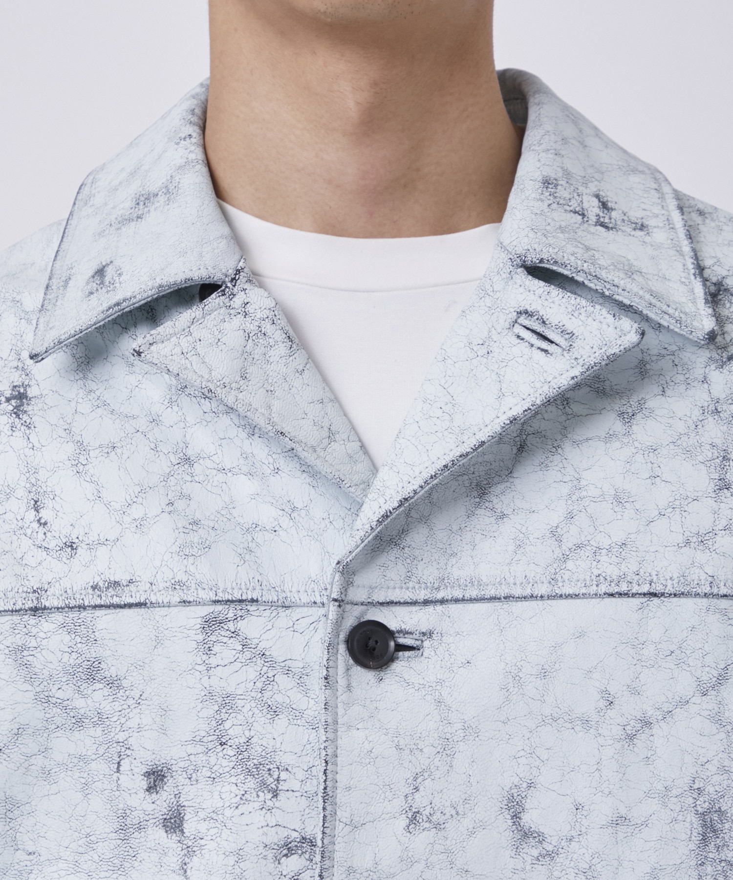 CRACKED GOAT LEATHER CAR COAT YOKE