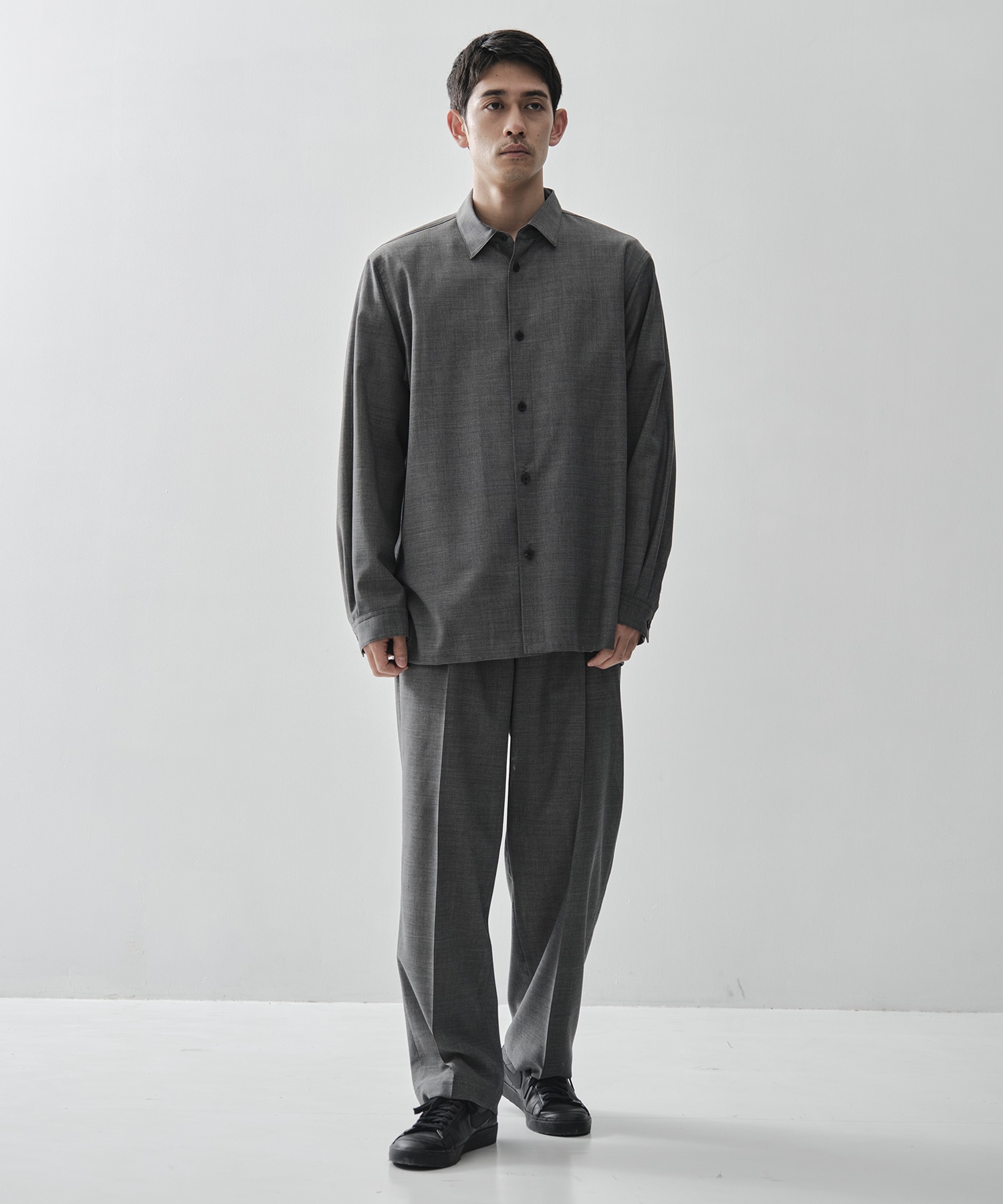 TWIST WOOL GAUZE LOOSE FIT SHIRT ATON