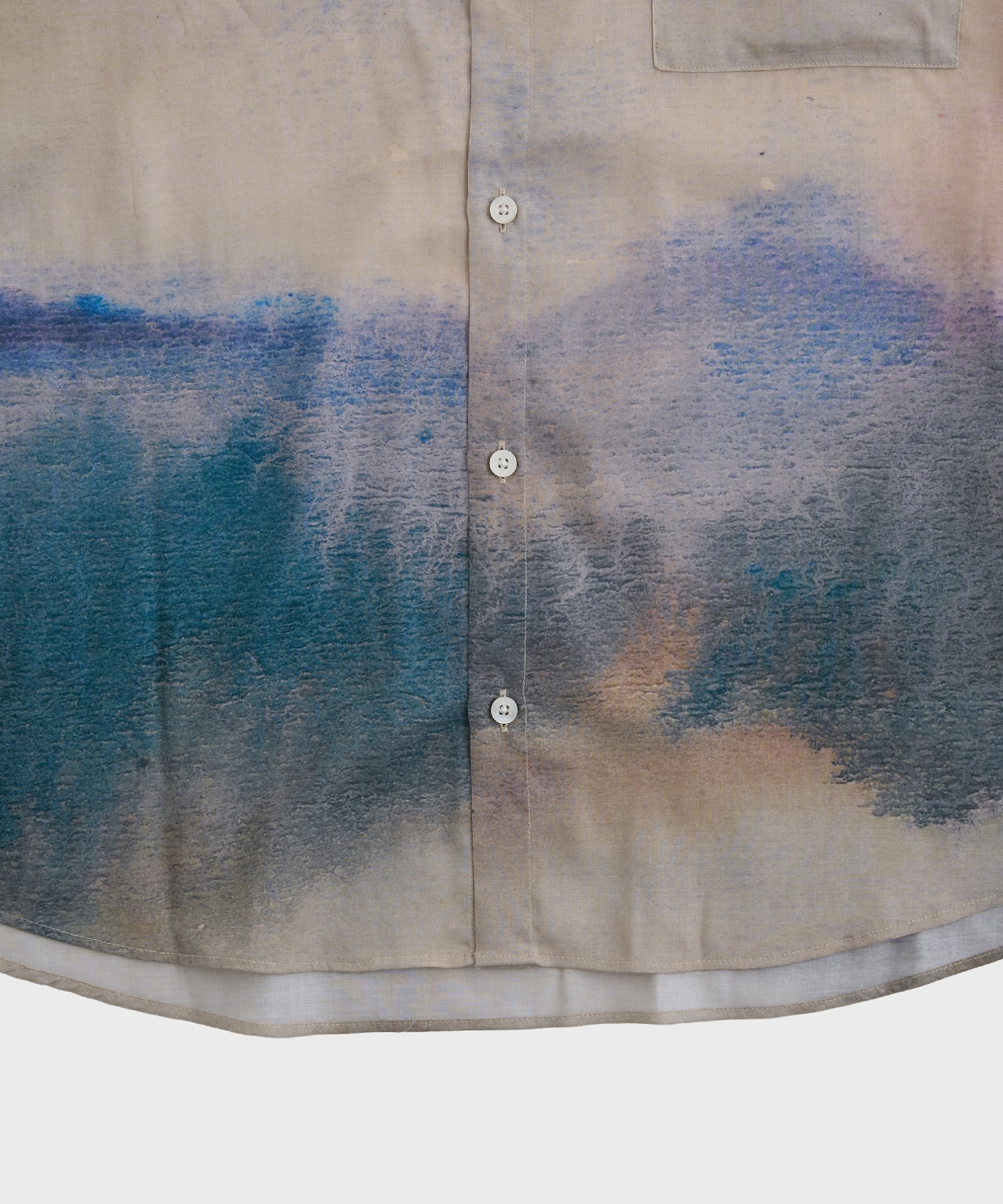 LANDSCAPE PRINTED REGULAR COLLAR SHIRT YOKE