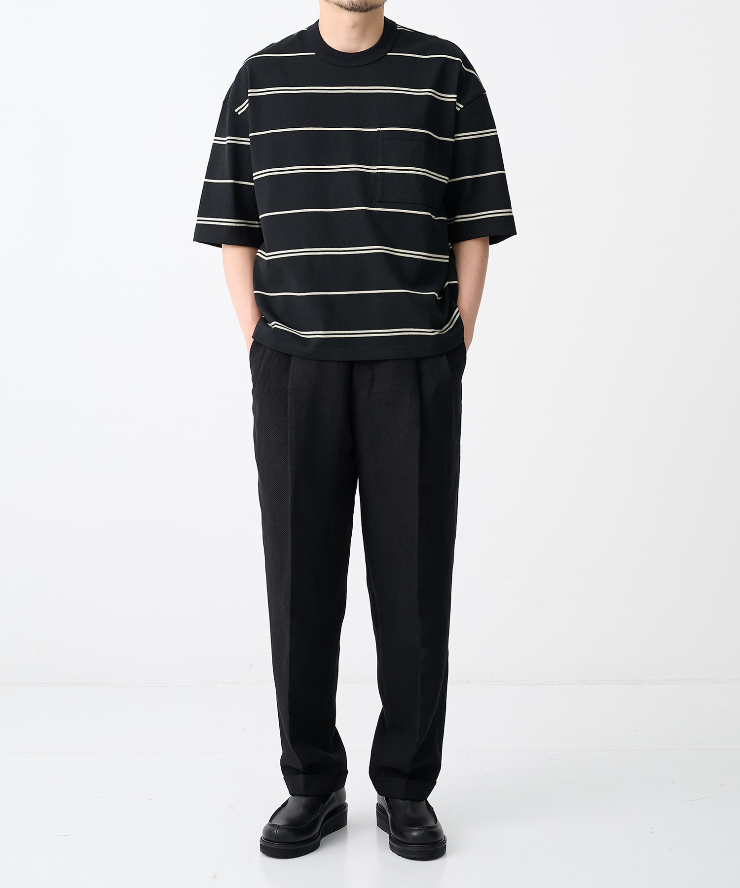 【コムデギャルソンオム】綿度詰天竺ボーダー S/S Tee COMME des GARCONS HOMME