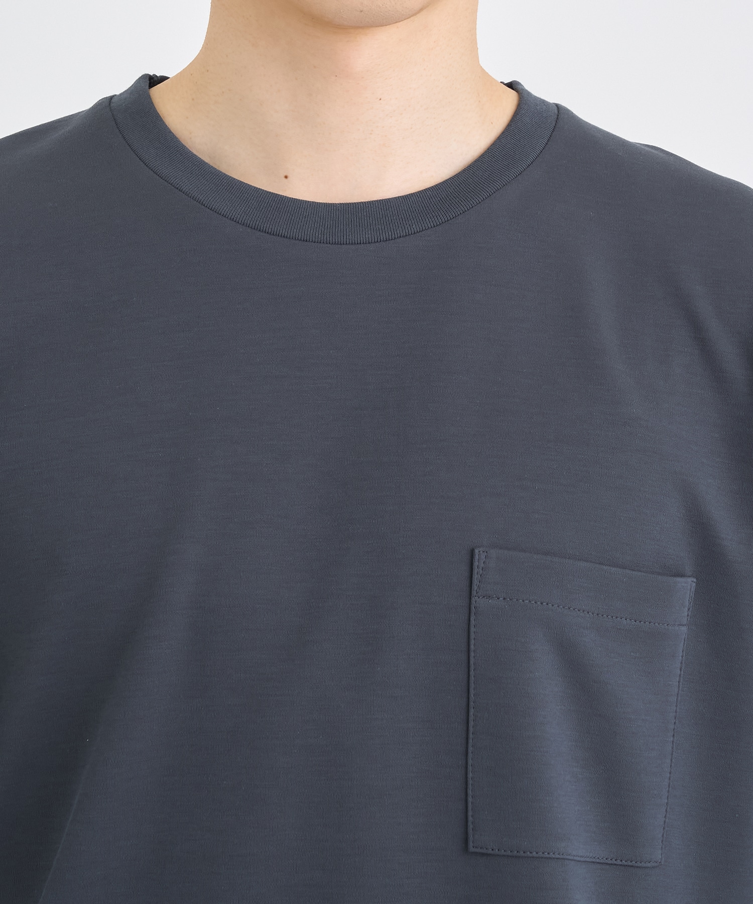 別注 RIB SHORT-SLEEVED POCKET T-SHIRT IRENISA