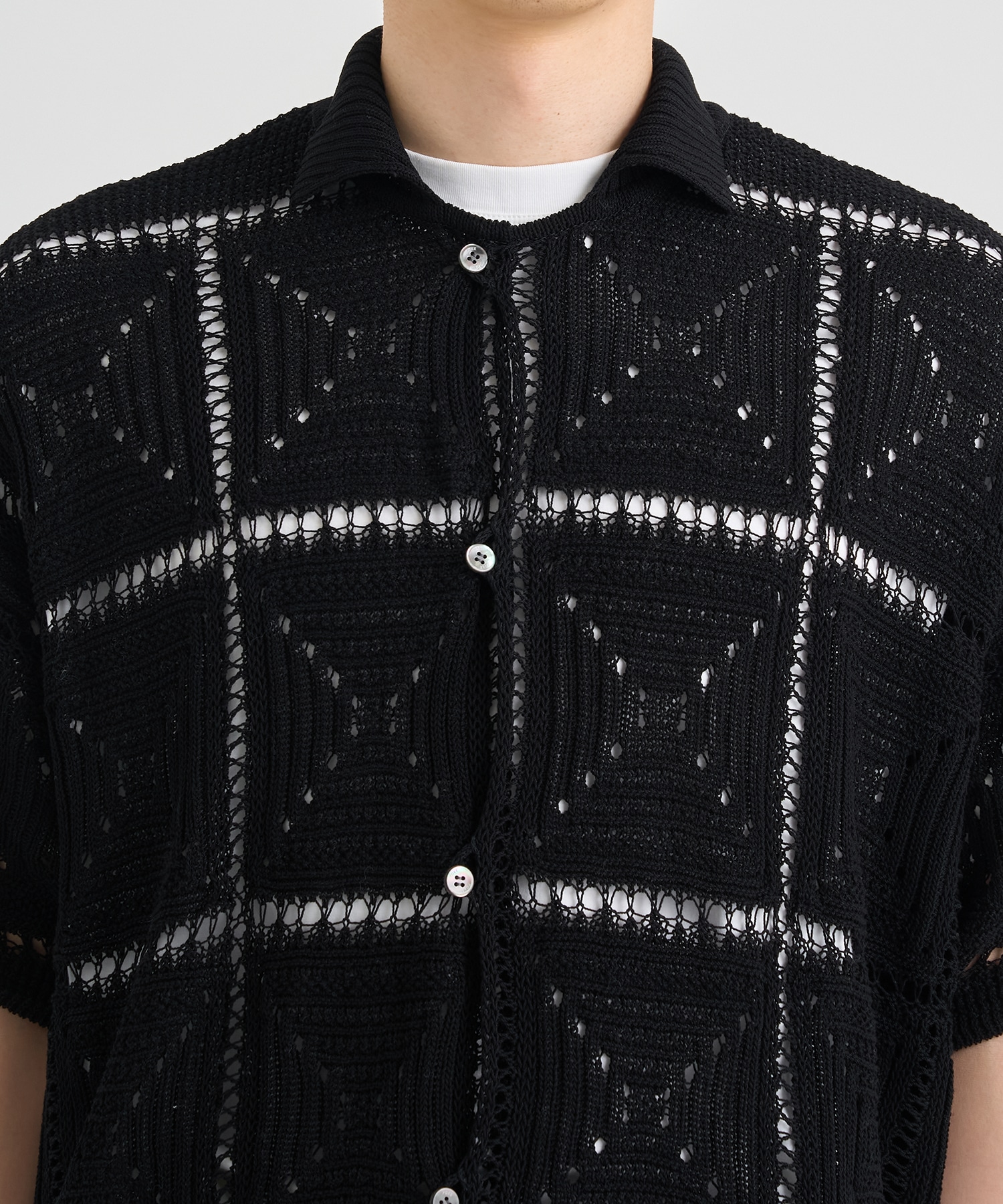CROCHET KNIT SHIRT YOKE