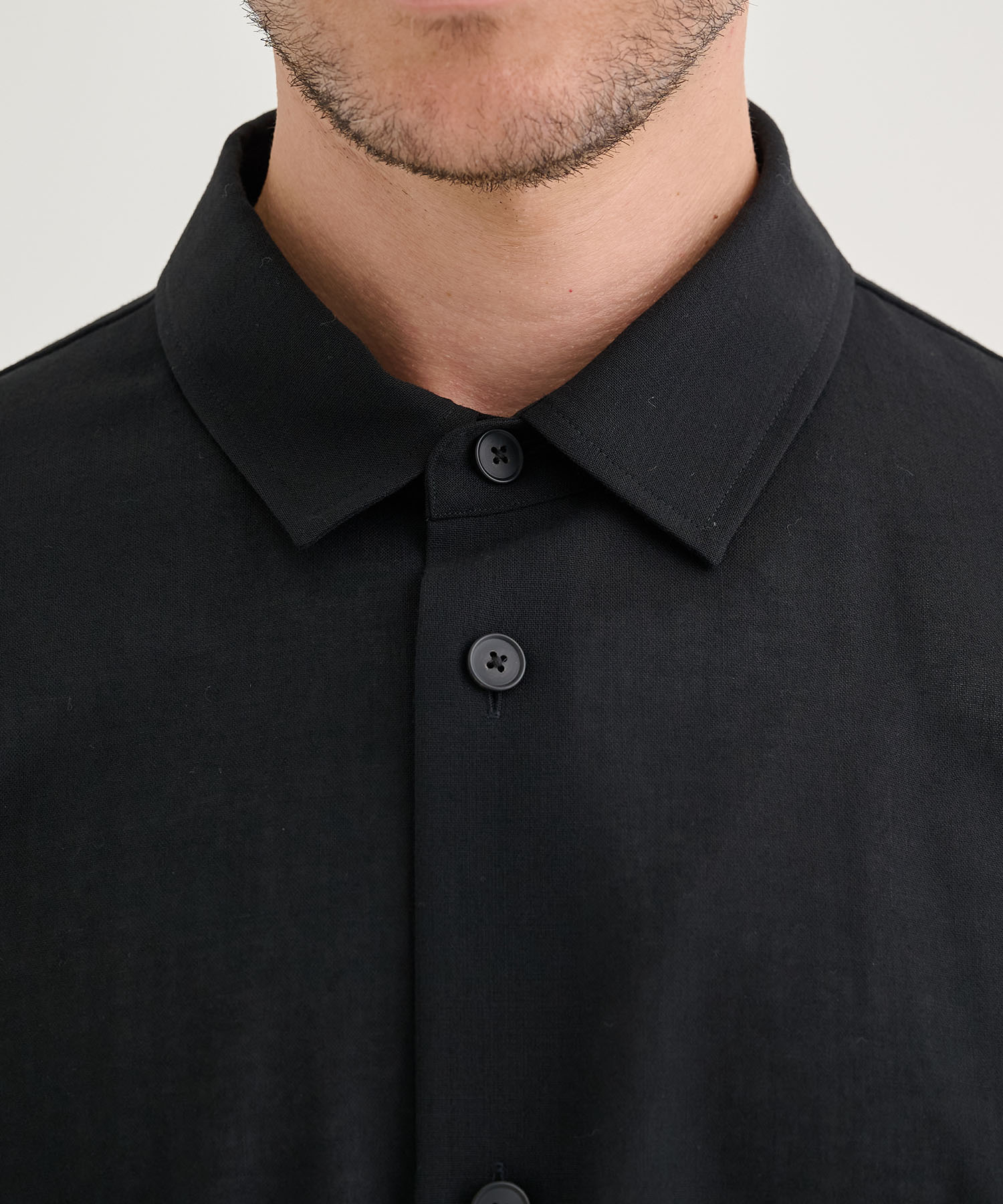 TWIST WOOL WASHER OVERSIZED SHIRT ATON