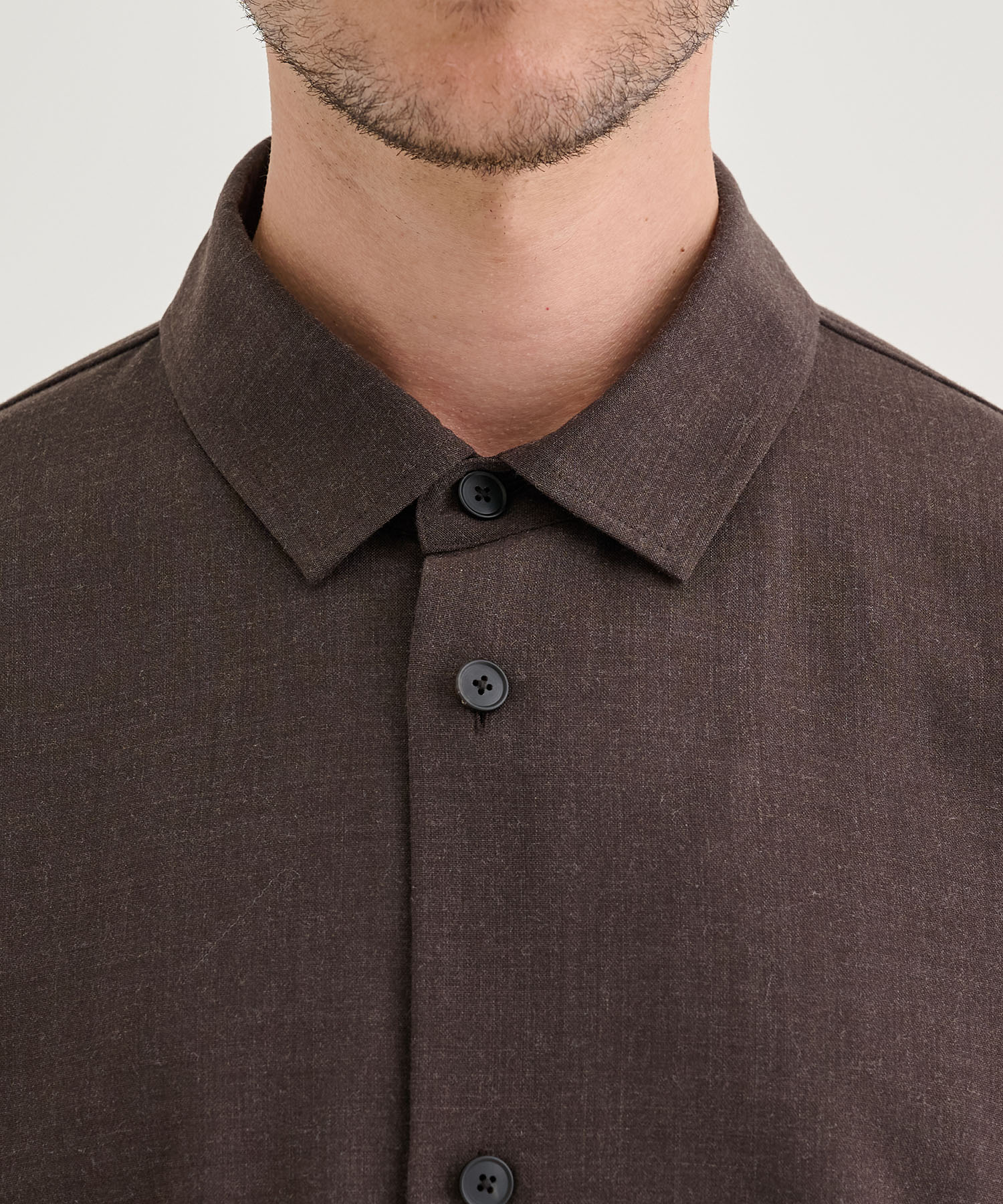 TWIST WOOL WASHER OVERSIZED SHIRT ATON