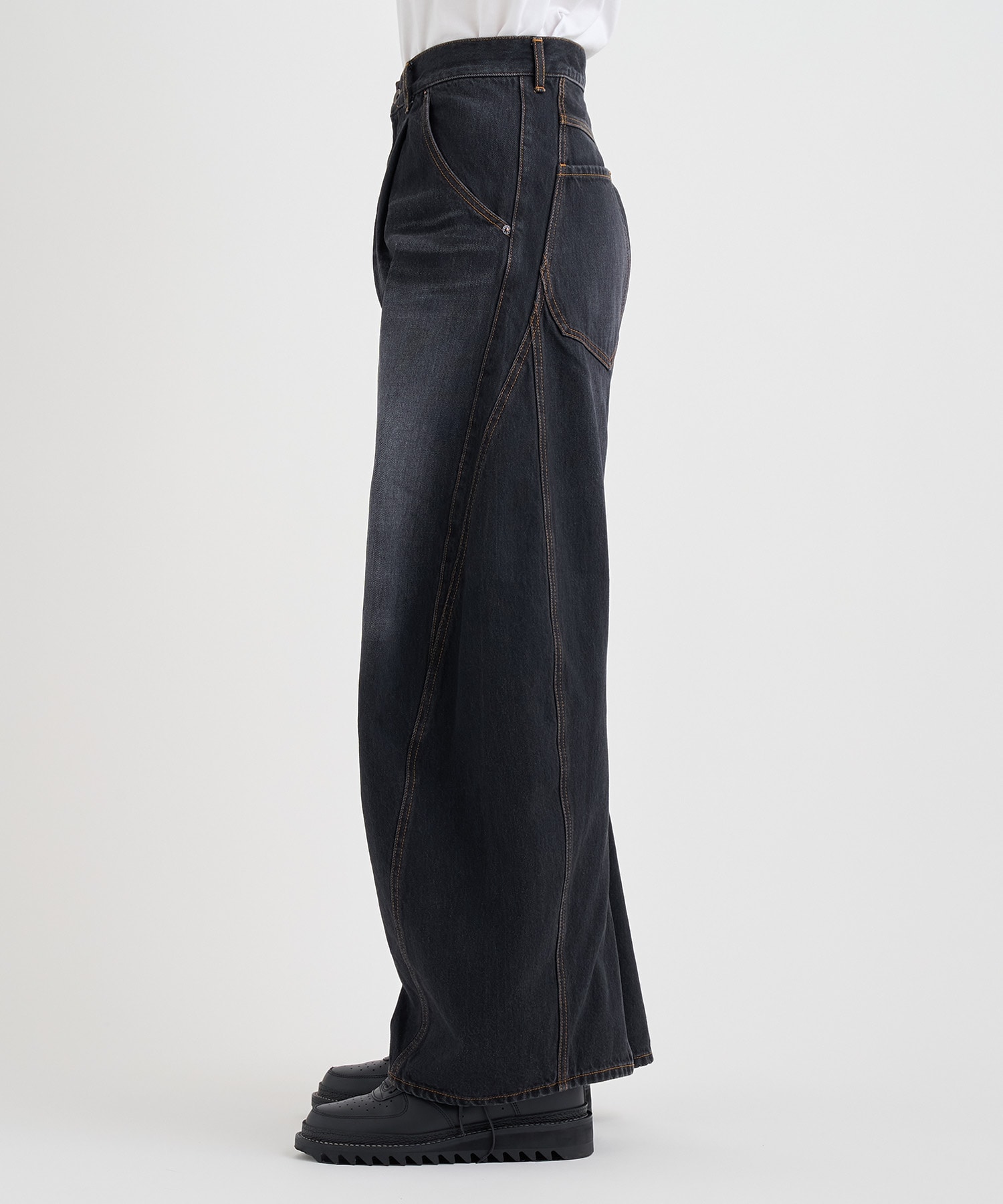 3D cutting denim pants 
