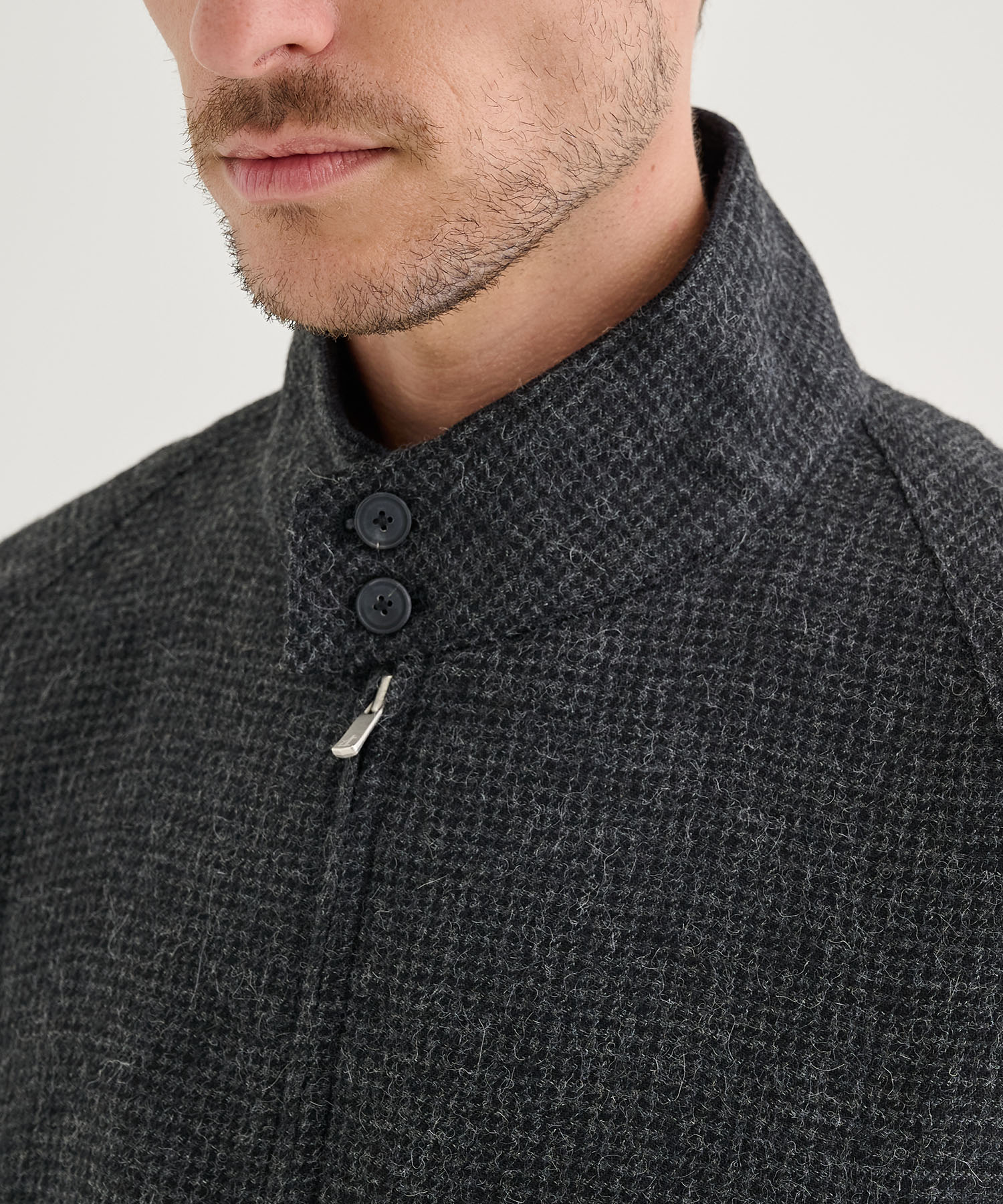 ALPACA HOUND TOOTH HARRINGTON JACKET ATON