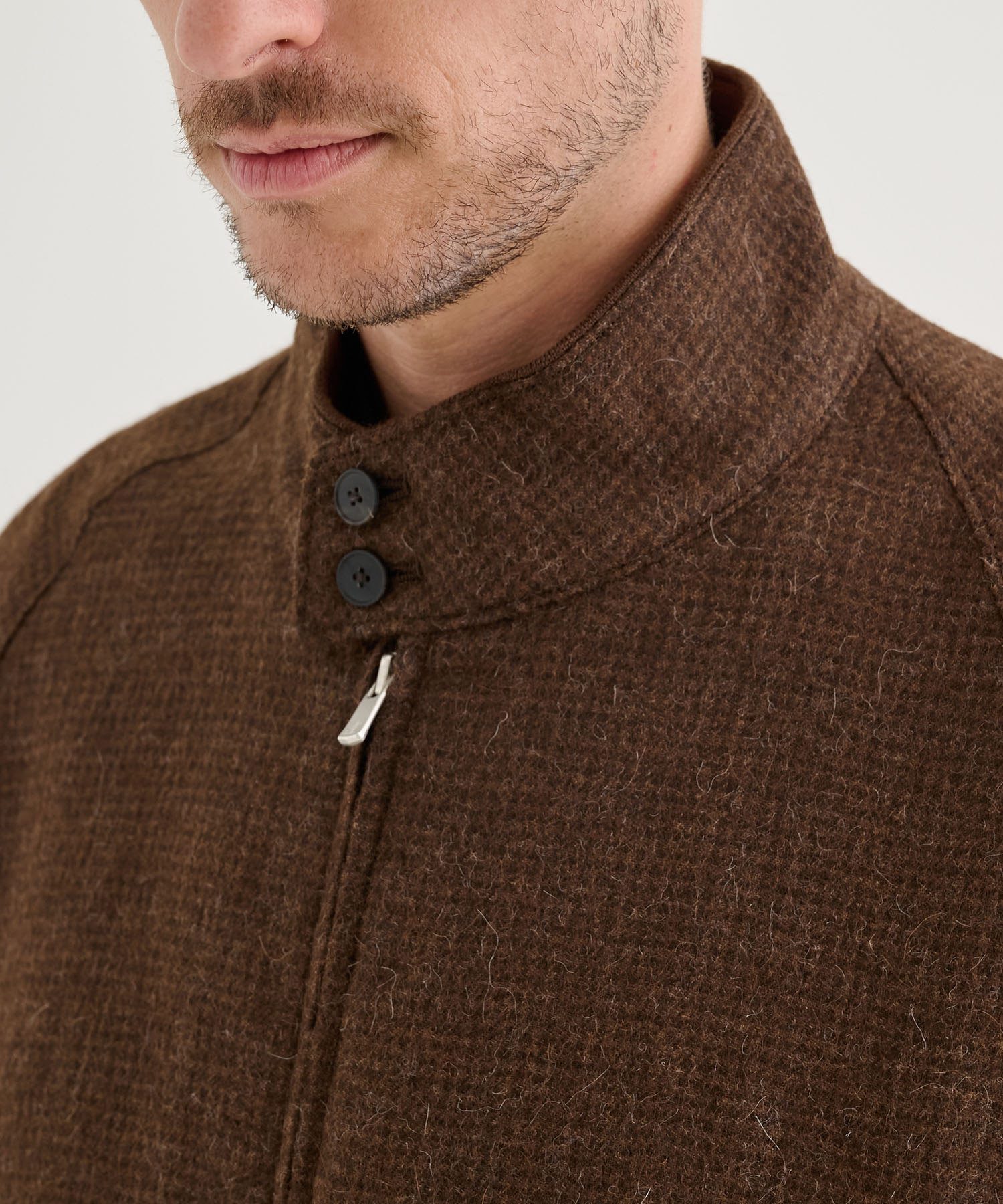 ALPACA HOUND TOOTH HARRINGTON JACKET ATON