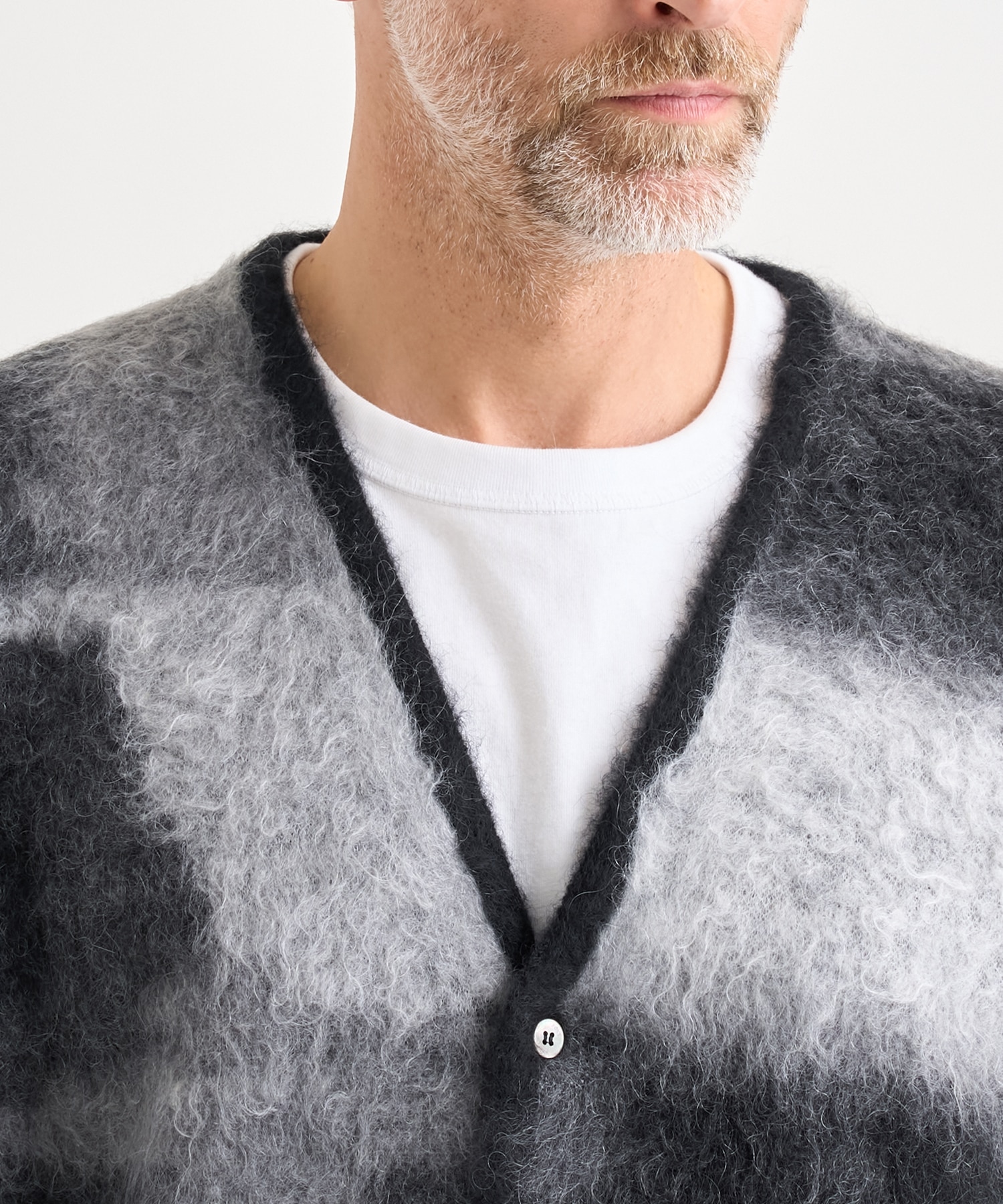 Kid Mohair Jacqurad Cardigan BEAM YOKE