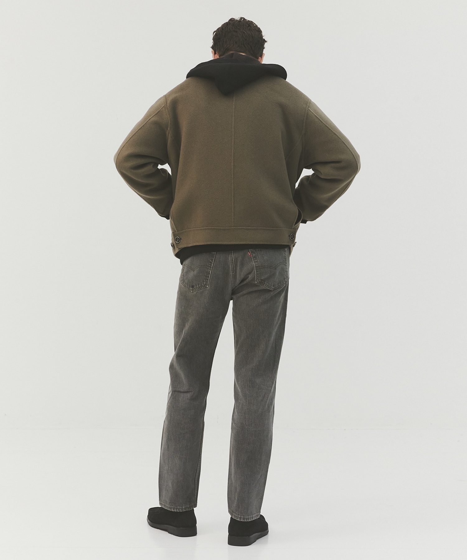 CASHMERE REVERSIBLE STAND ZIP BLOUSON 