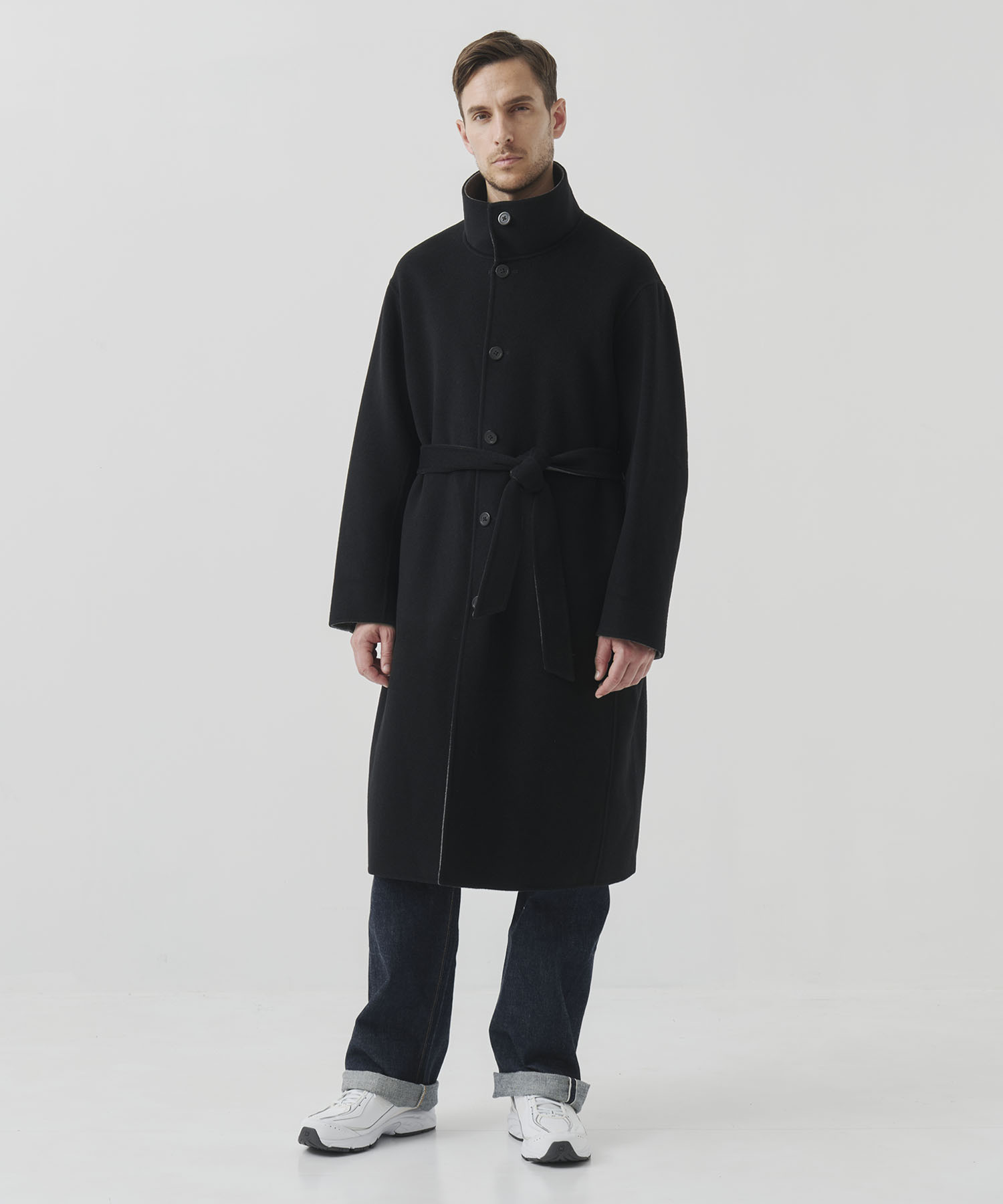 CASHMERE/SILK/WOOL STAND OVER COAT CASHMERE CASHMERE