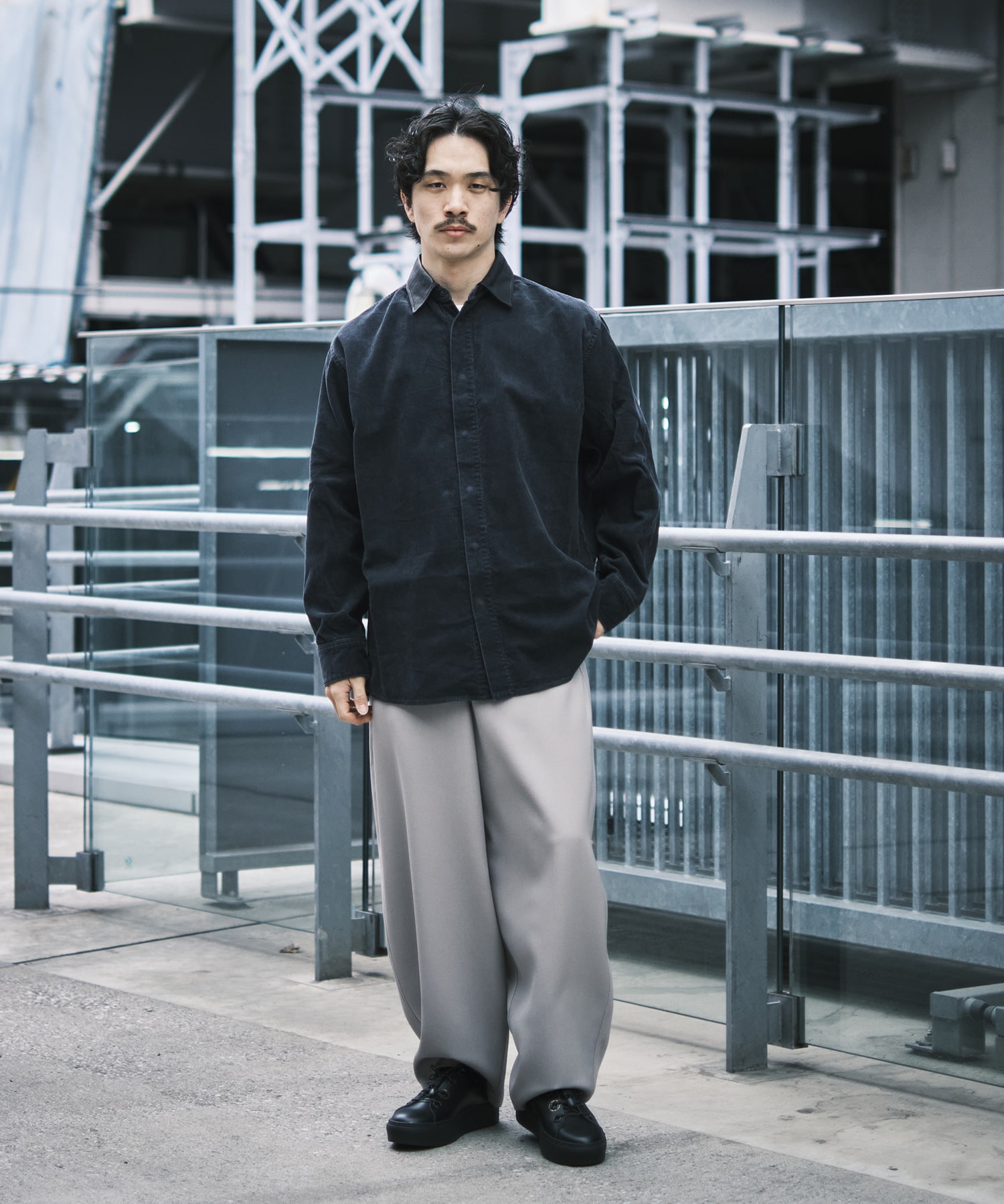 別注襟切替シャツ ONE WASH N.HOOLYWOOD