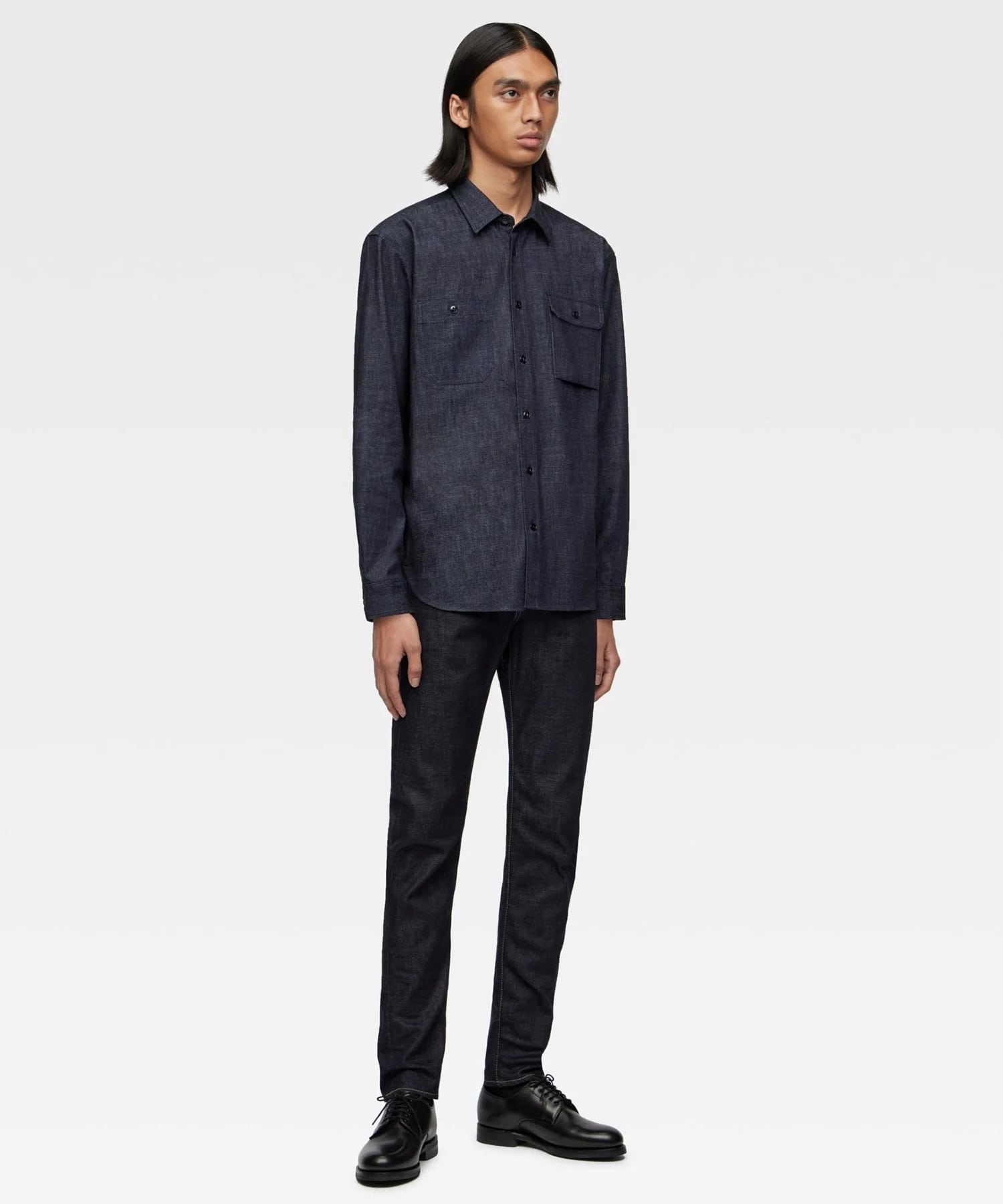 MMLS1000 i TRIPLE STITCH L/S DENIM SHIRT MOMOTARO JEANS
