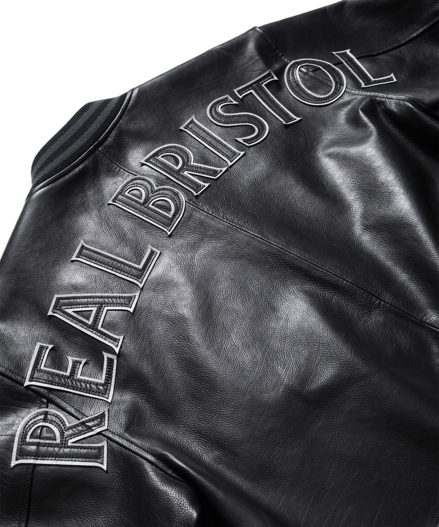 LEATHER TEAM VARSITY BLOUSON F.C.Real Bristol