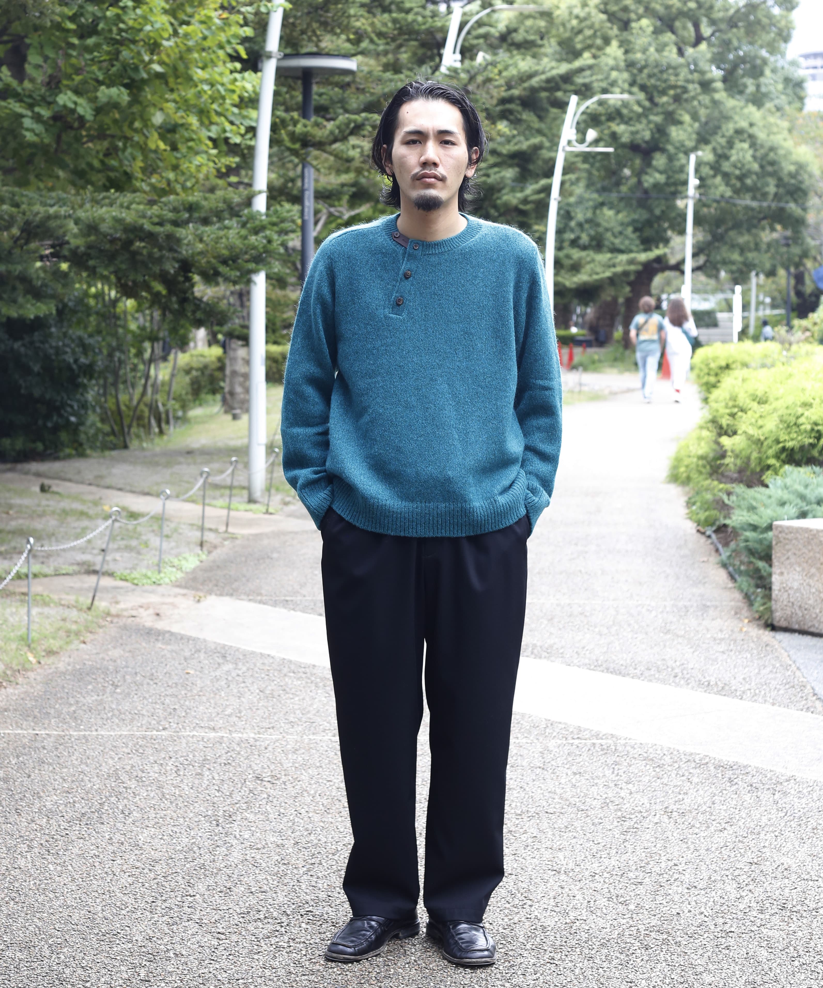【イレニサ】別注LEATHER ELBOW PATCH MOHAIR KNIT PO IRENISA