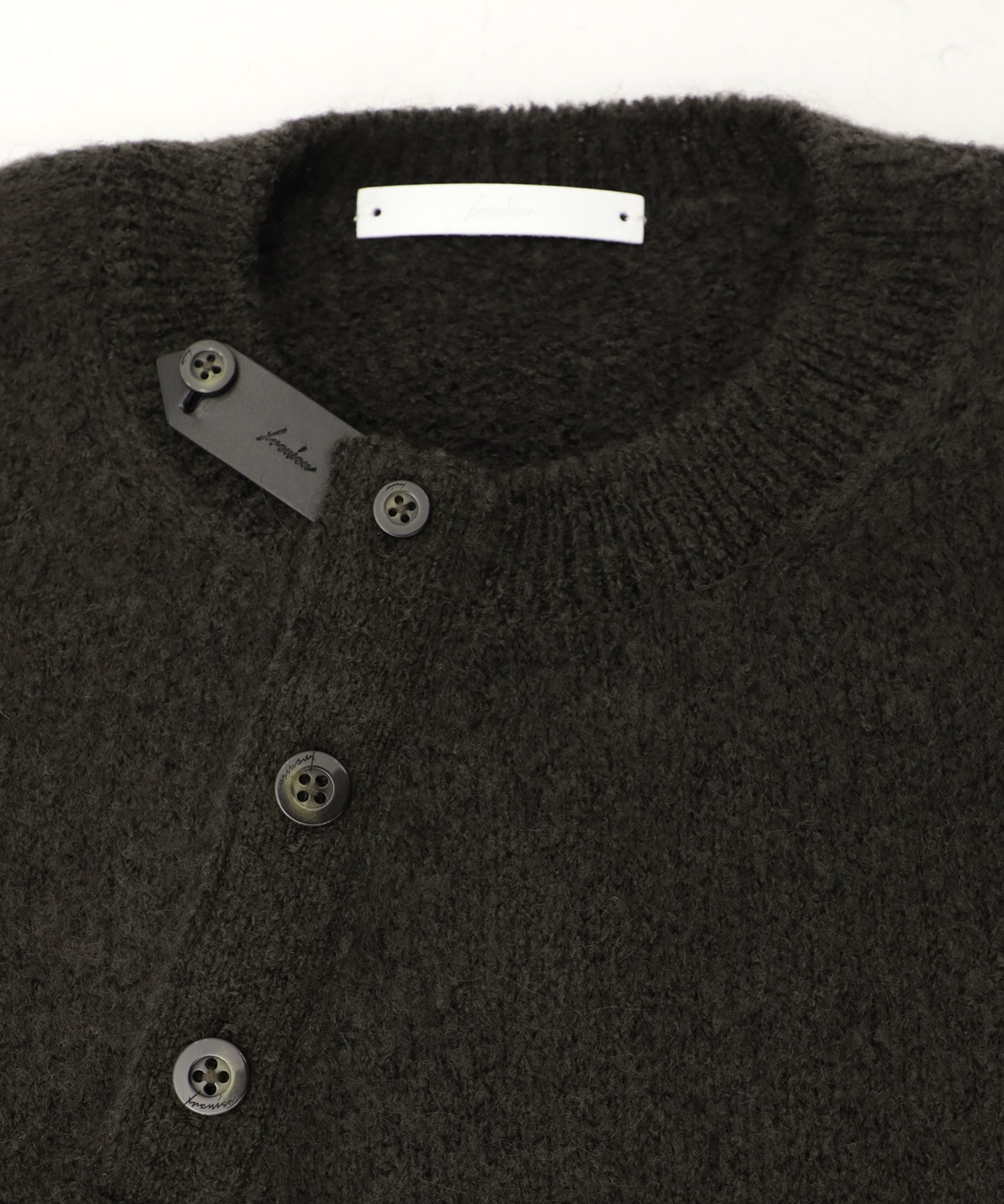 【イレニサ】別注LEATHER ELBOW PATCH MOHAIR KNIT PO 