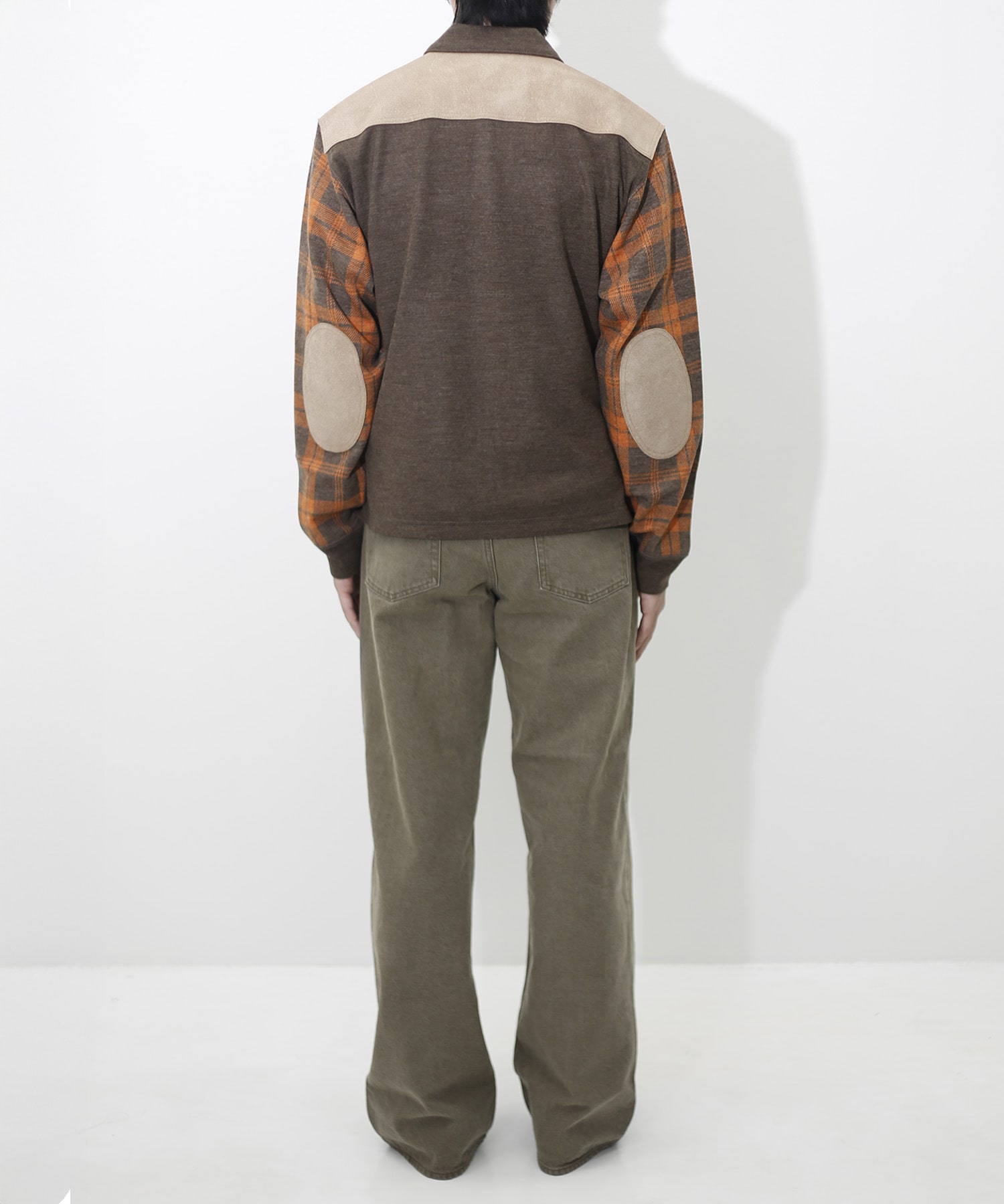 WR-T014-051 Wool Check×Wool Smooth×Cow Zip Blouson JUNYA WATANABE MAN