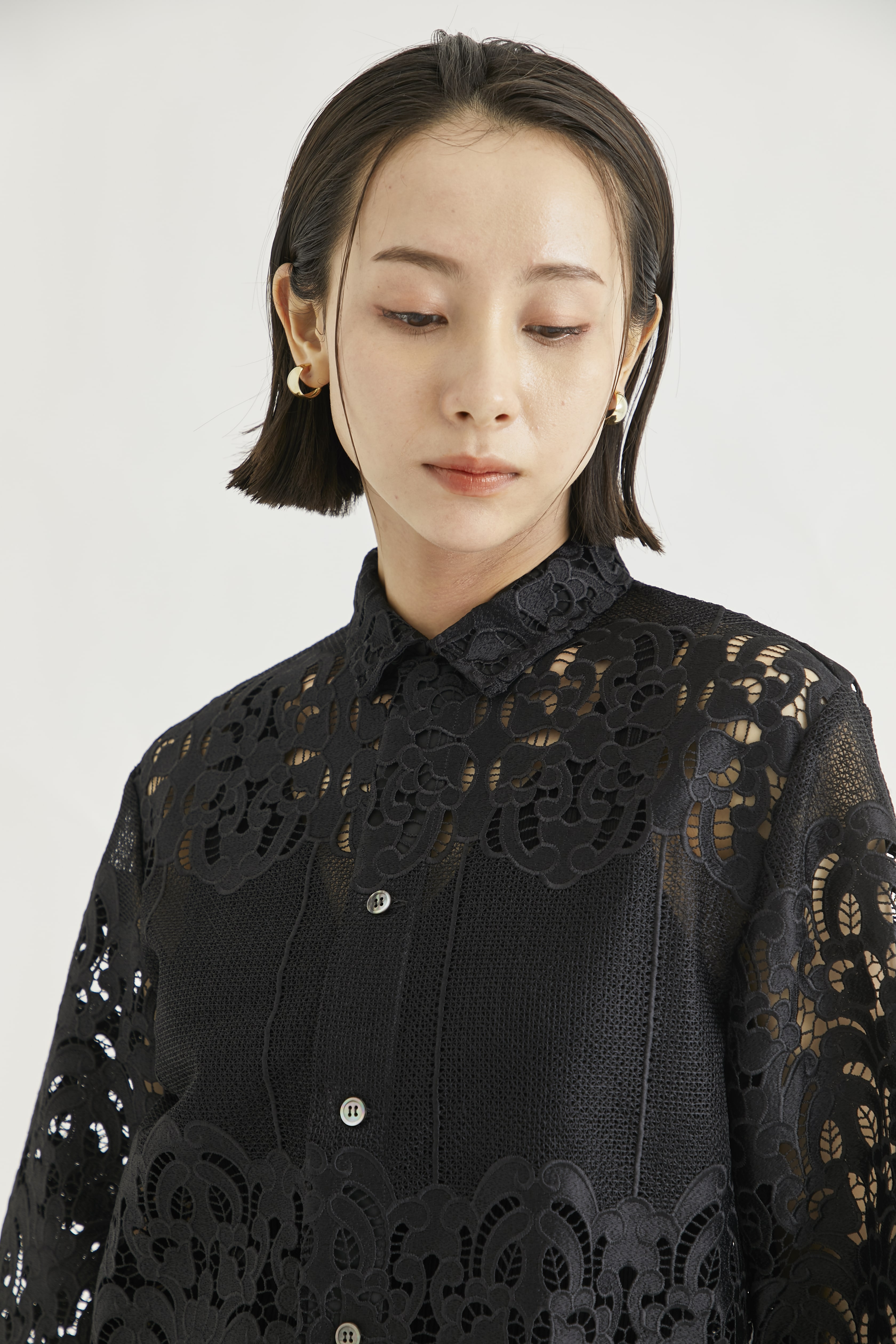 Lace shirt(36 BLACK): TOGA PULLA: WOMEN｜THE TOKYO ONLINE STORE