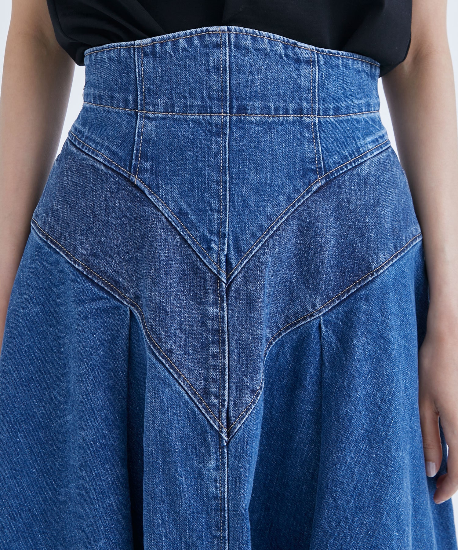 FLARED DENIM MIDI SKIRT(1 BLUE): FETICO: WOMEN｜THE TOKYO ONLINE STORE