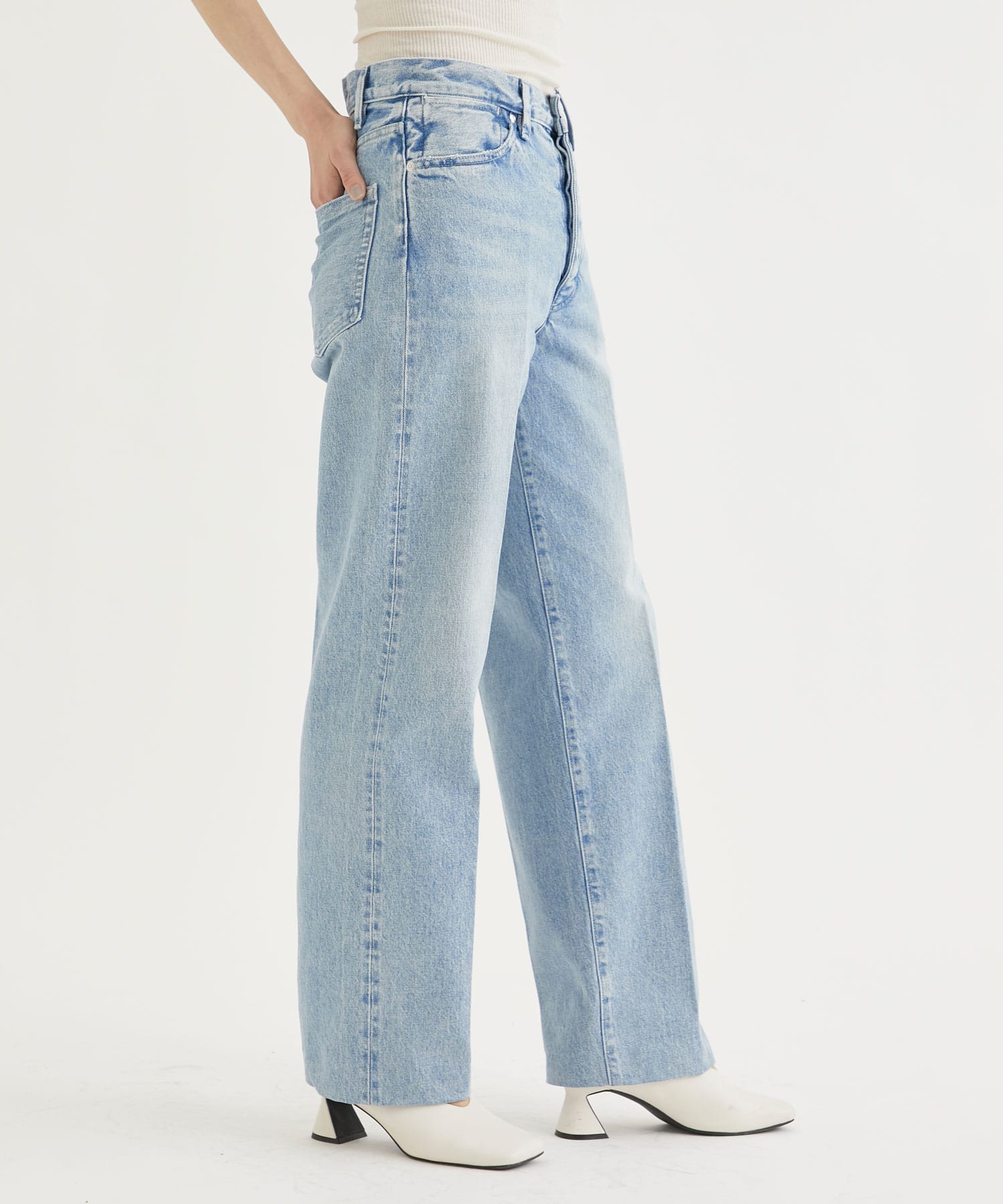 EX.THE JEAN TROUSERS BLEACH BLUE(25 SAX BLUE): TANAKA: WOMEN｜THE