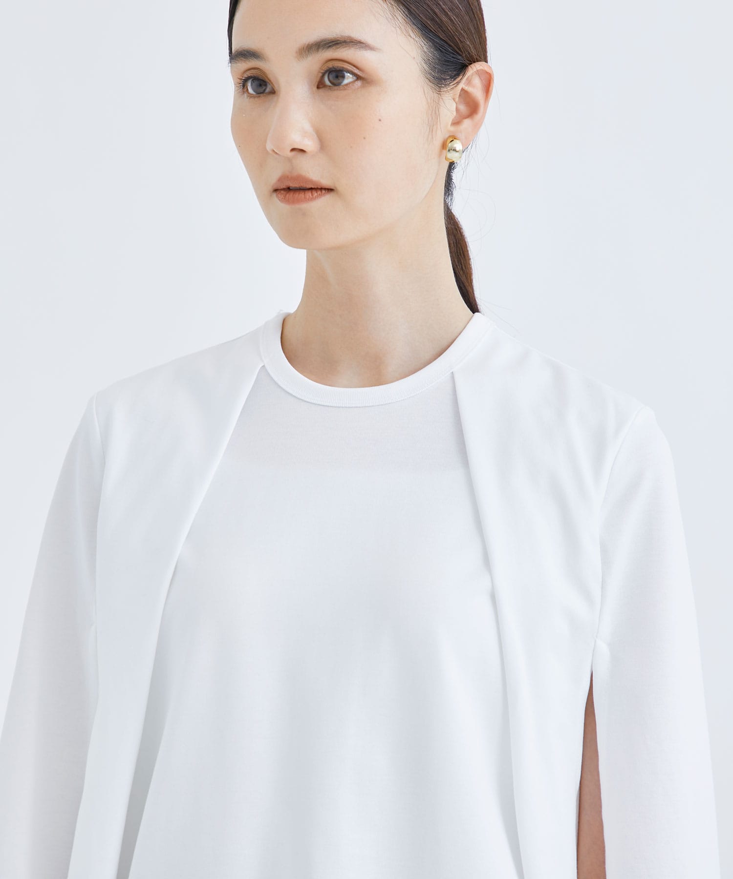 EX.slit sleeve dress Tee(FREE WHITE): CINOH: WOMEN｜THE TOKYO