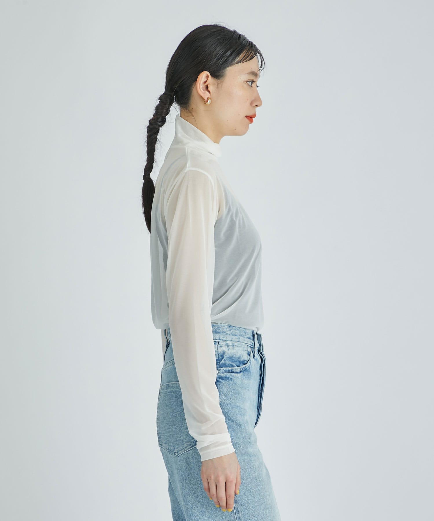 Sheer jersey super high neck(1 WHITE): 08sircus: WOMEN｜THE TOKYO