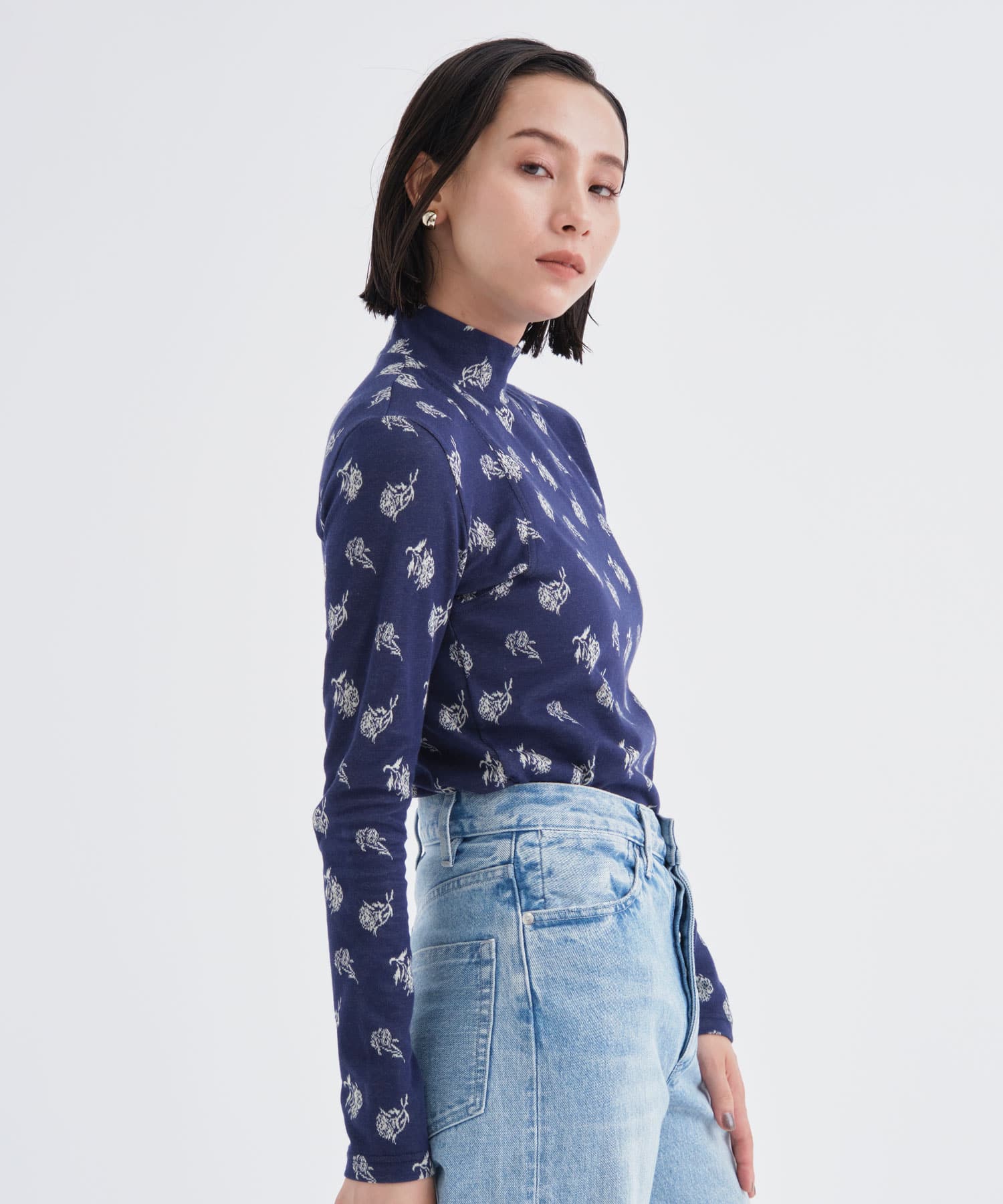 Flower Jersey TOP(36 NAVY): AKANE UTSUNOMIYA: WOMEN｜THE TOKYO