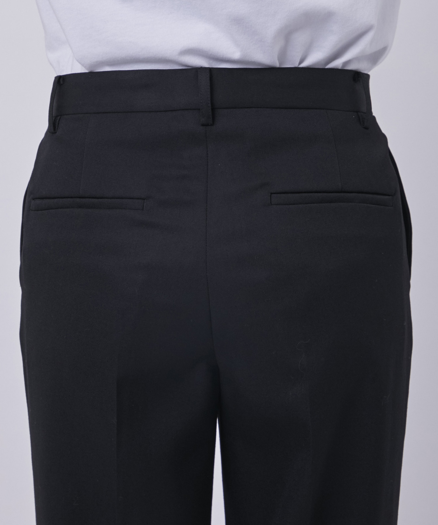 BLACK FORMAL STRAIGHT LEG TROUSERS CINOH