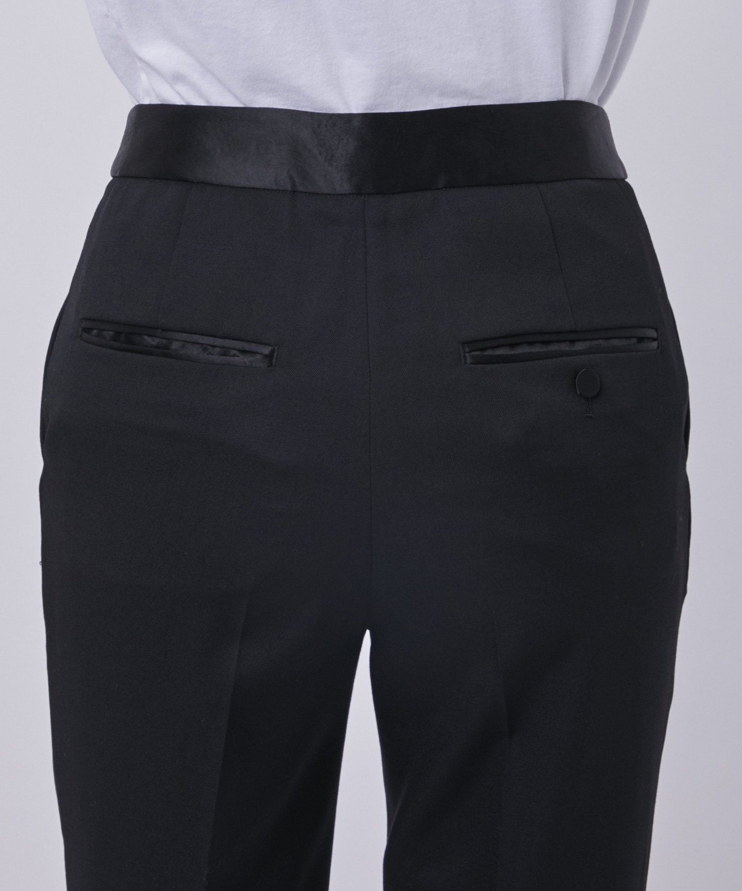 BLACK FORMAL TAPERED PANTS CINOH