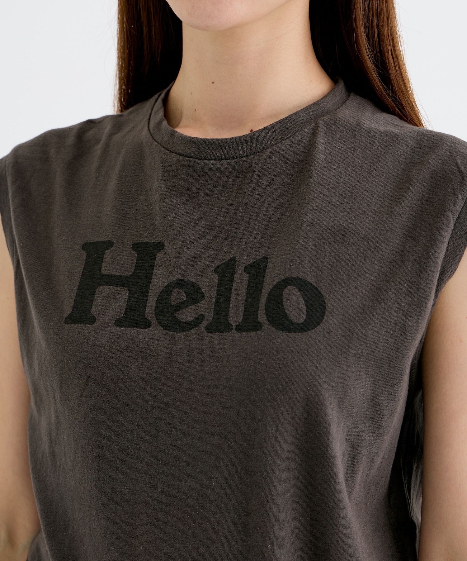 HELLO NOSLEEVE TEE MADISONBLUE