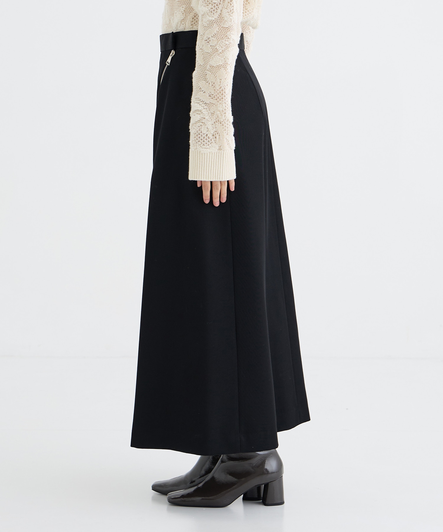 ZIP-DETAIL LONG SKIRT PHOTOCOPIEU