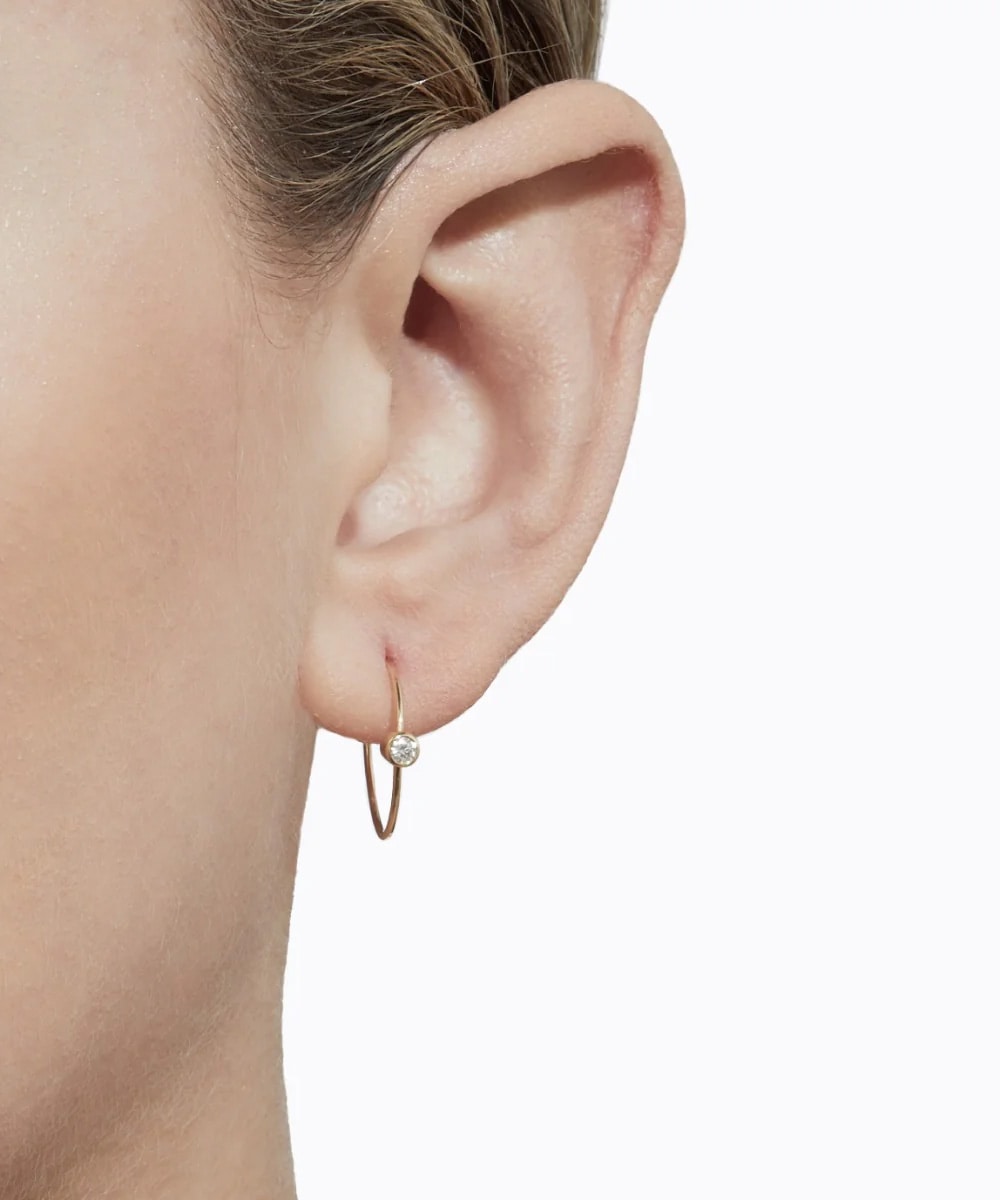 ONE-STONE HOOP PIERCE 02 SHIHARA