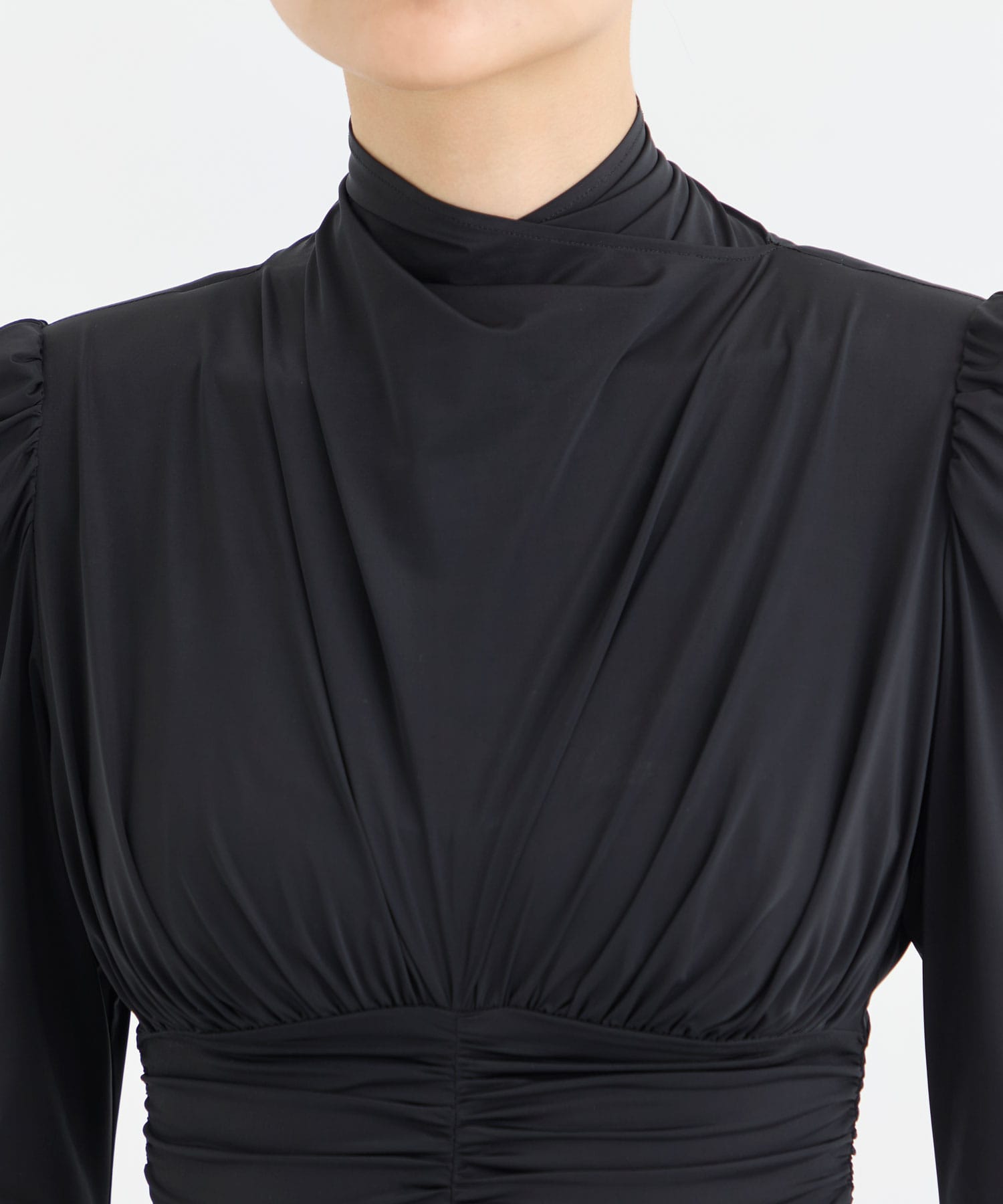 STRECH JERSEY DRAPED BLOUSE FETICO