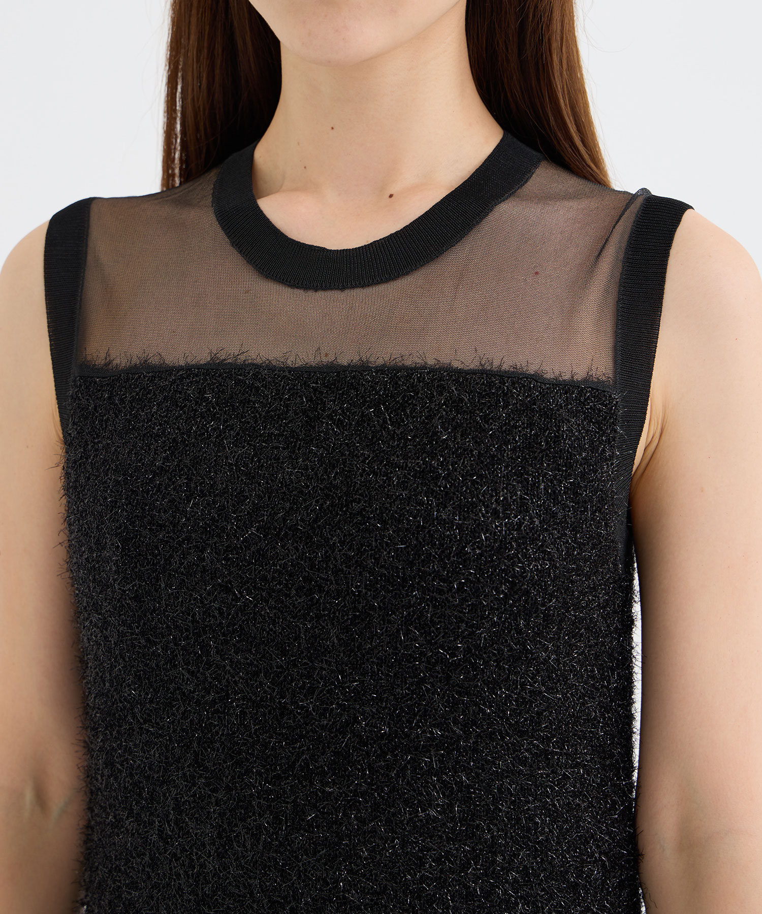 SLEEVELESS KNIT DRESS BLACK CINOH