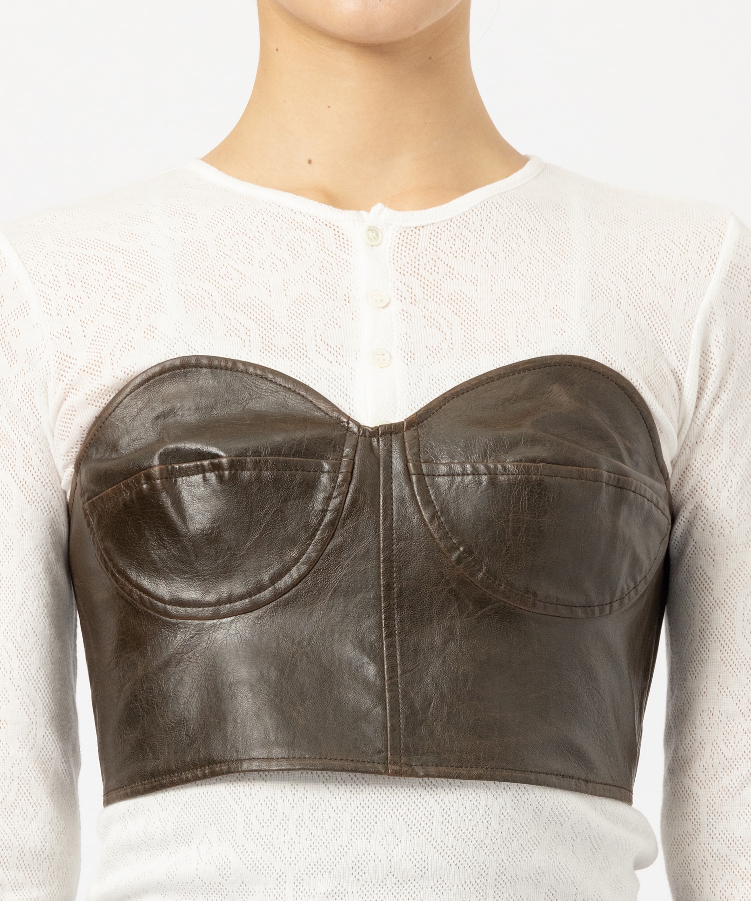 Fake Leather Bra Top INSCRIRE