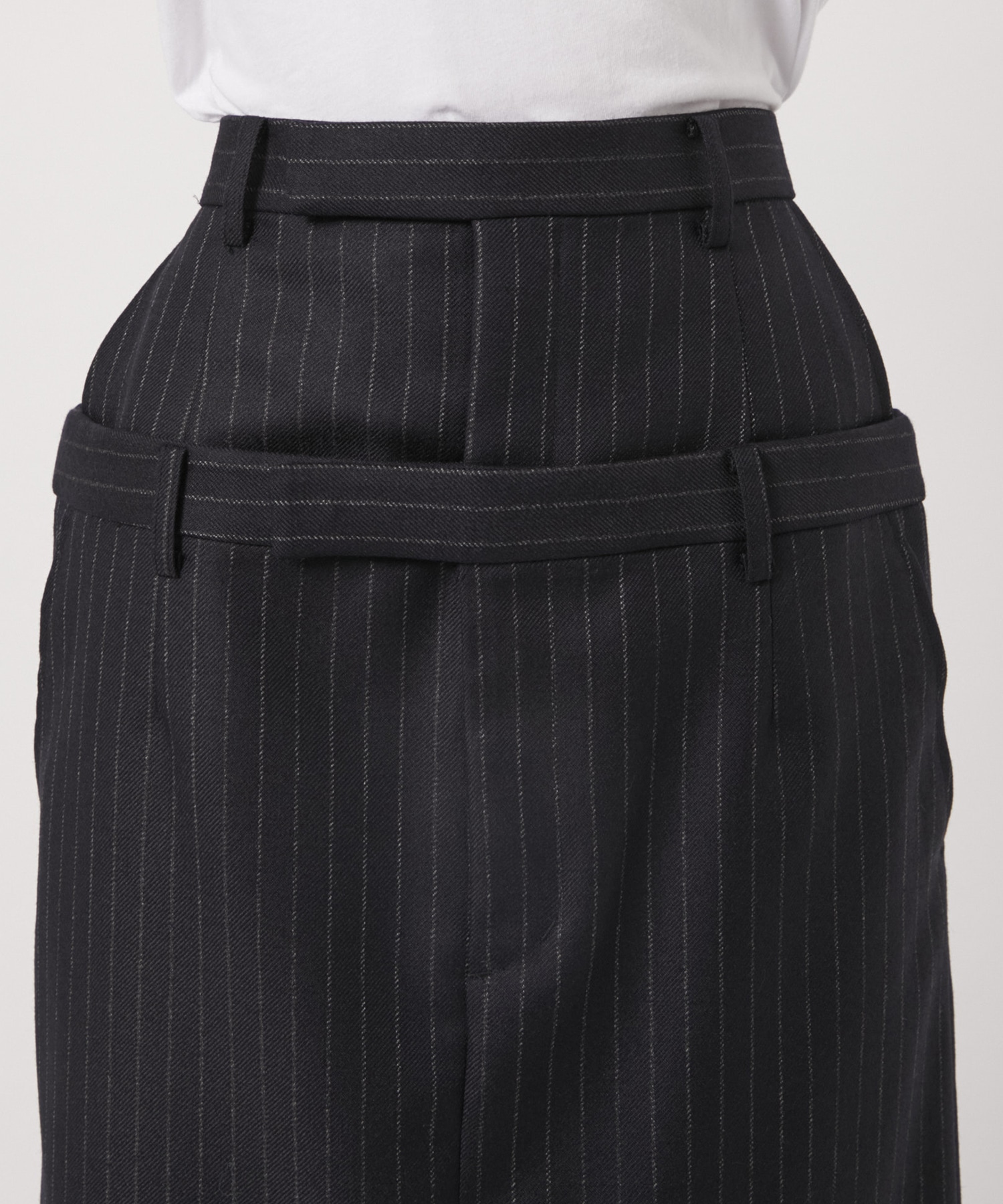 STRIPED WOOL STACKED SKIRT JOHN LAWRENCE SULLIVAN