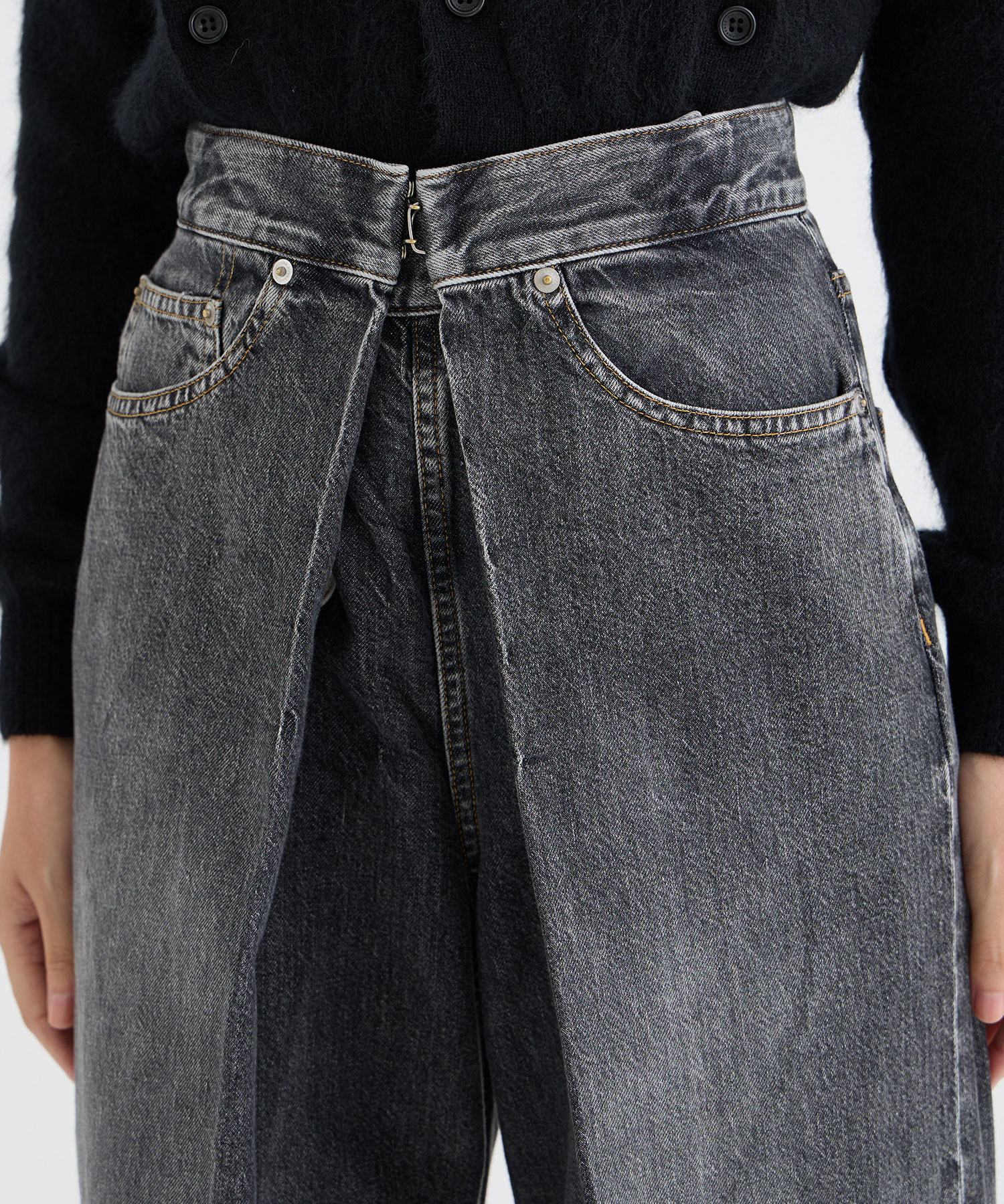 WASHED DENIM WIDE PANTS JOHN LAWRENCE SULLIVAN