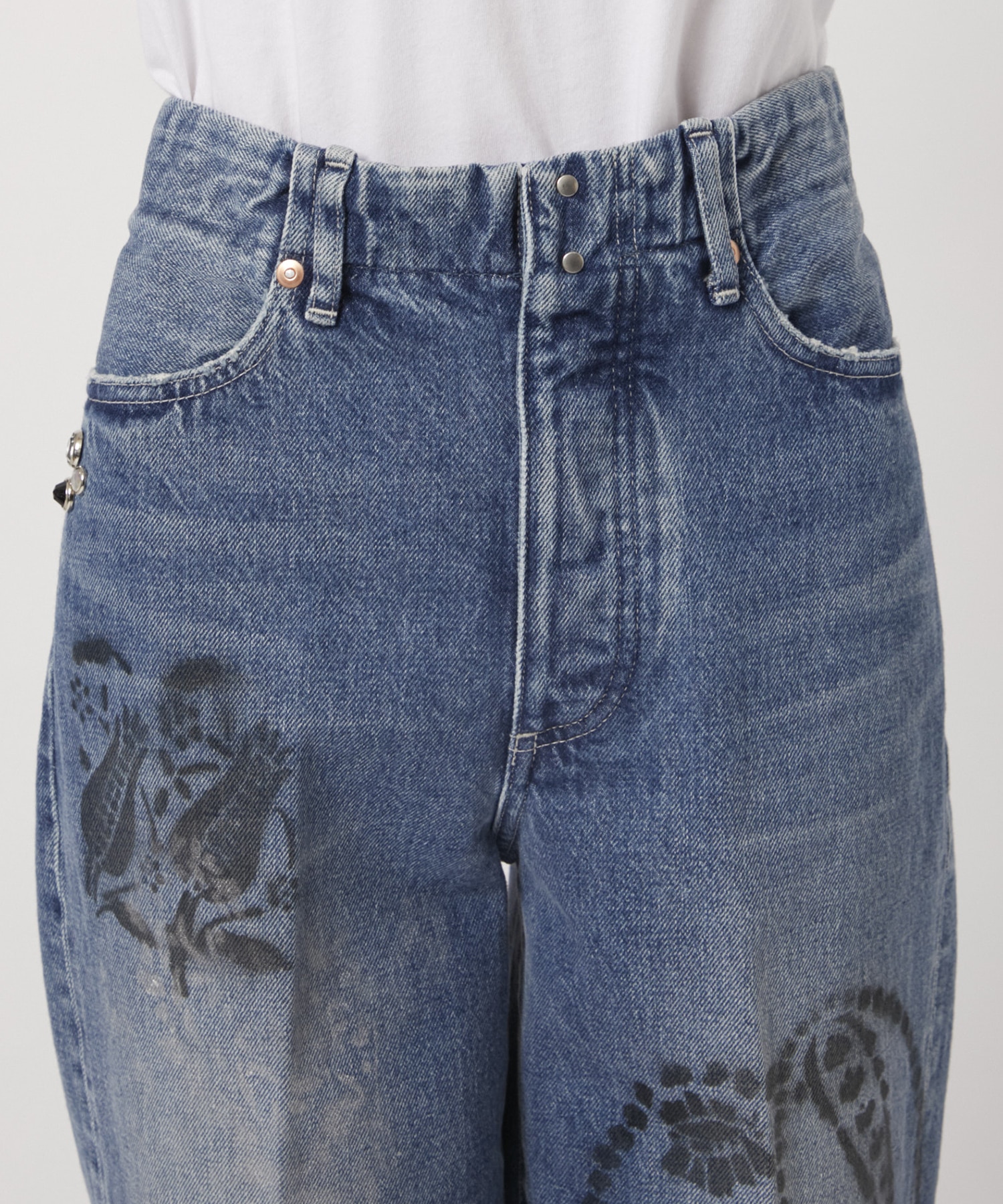 THE JEAN TROUSERS BLUE PAISLEY TANAKA