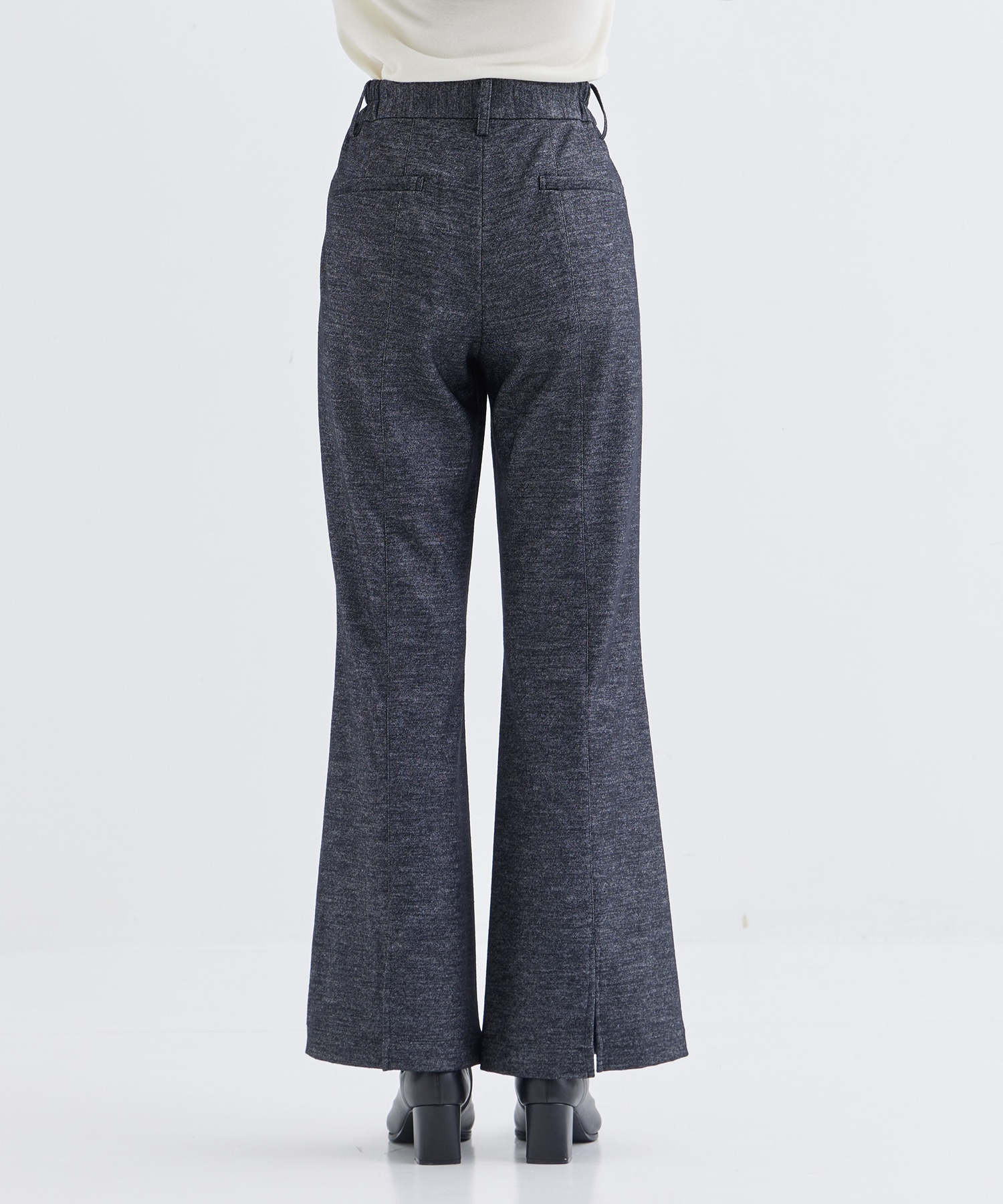 WASHABLE TWEEDY JERSEY SLIM FLARE PANTS THE TOKYO