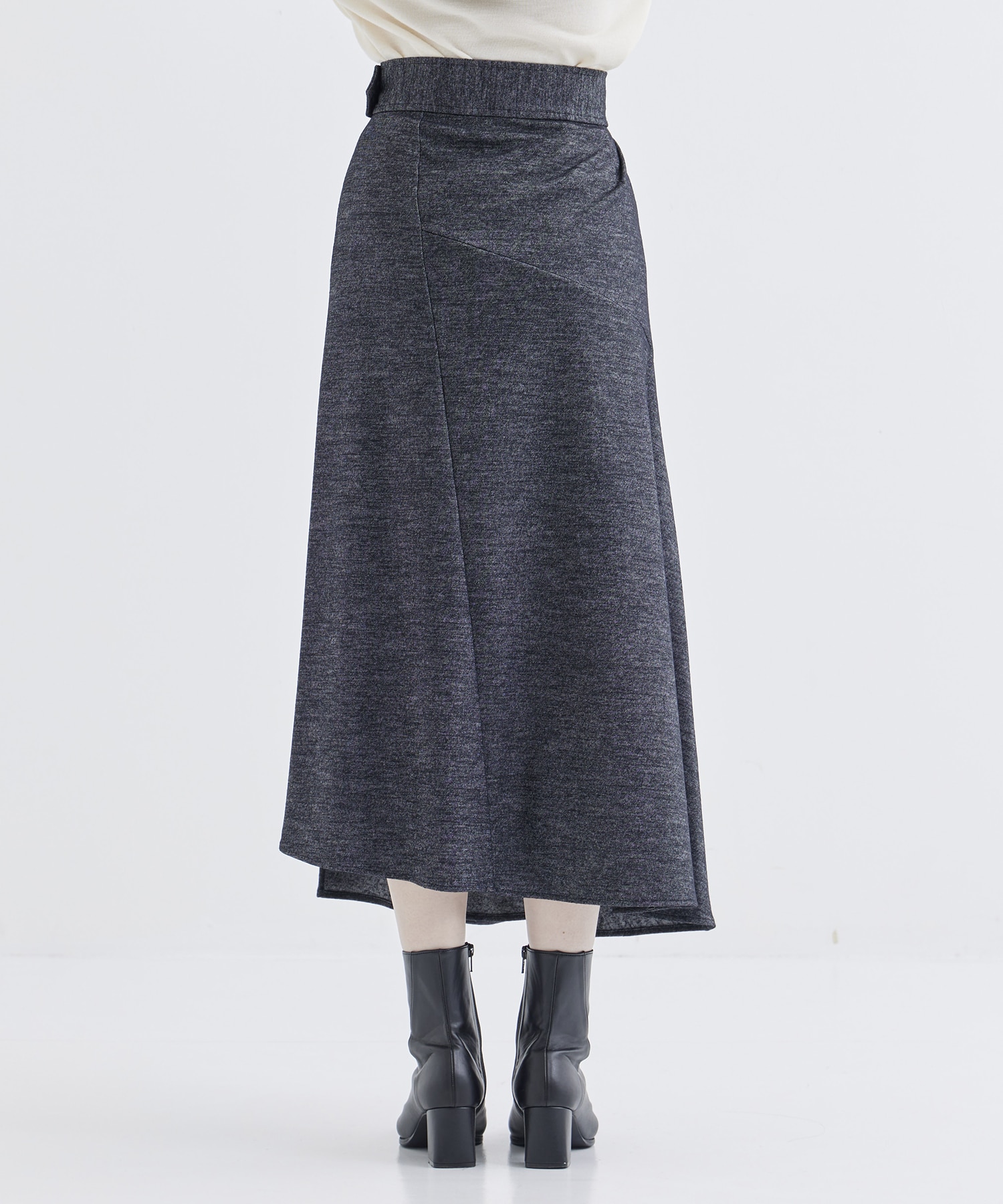 WASHABLE TWEEDY JERSEY WRAP SKIRT THE TOKYO