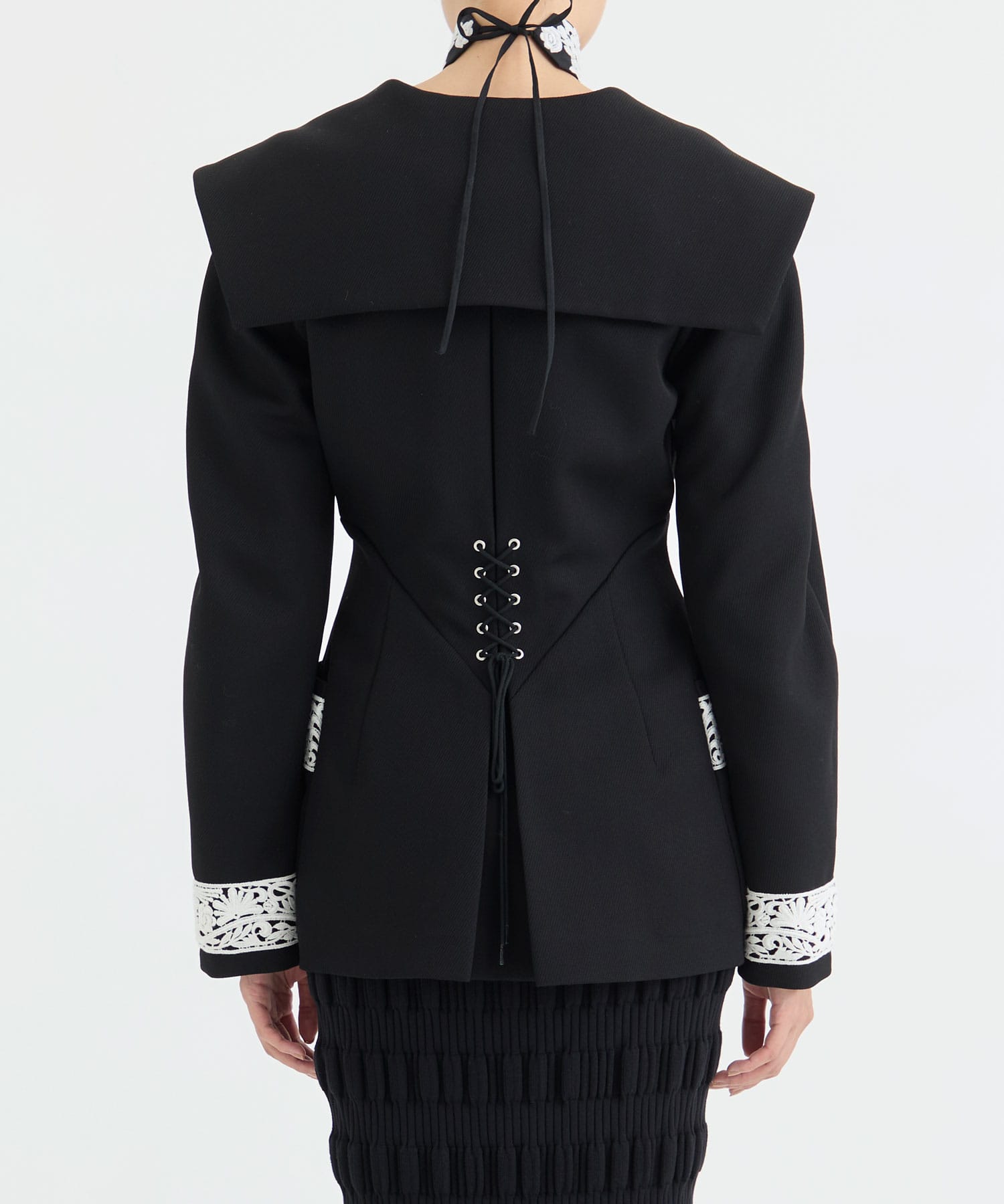 WOOL GABARDINE EMBROIDERED JACKET FETICO