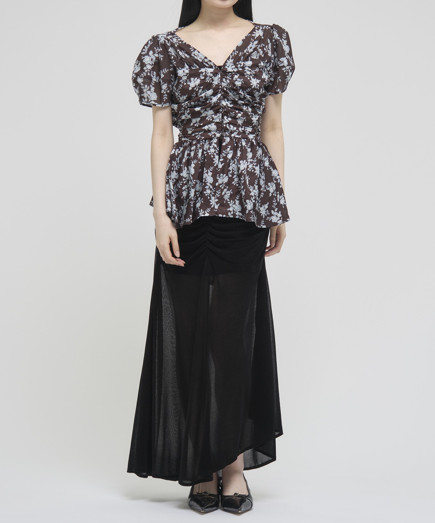 PUFF SLEEVE GATHERED BLOUSE FETICO